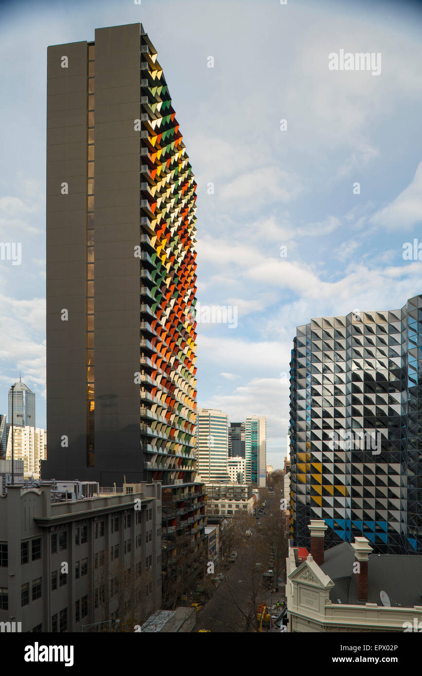 A Tower, Wohnapartmentblock, Melbourne, Australien Stockfoto