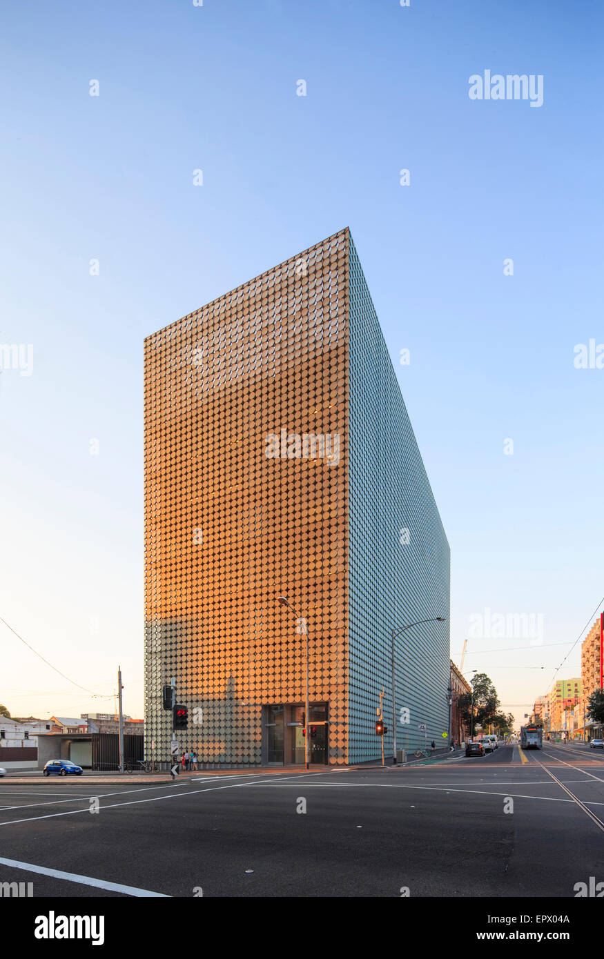 Außenfassade des RMIT Design-Hub, Melbourne, Australien Stockfoto