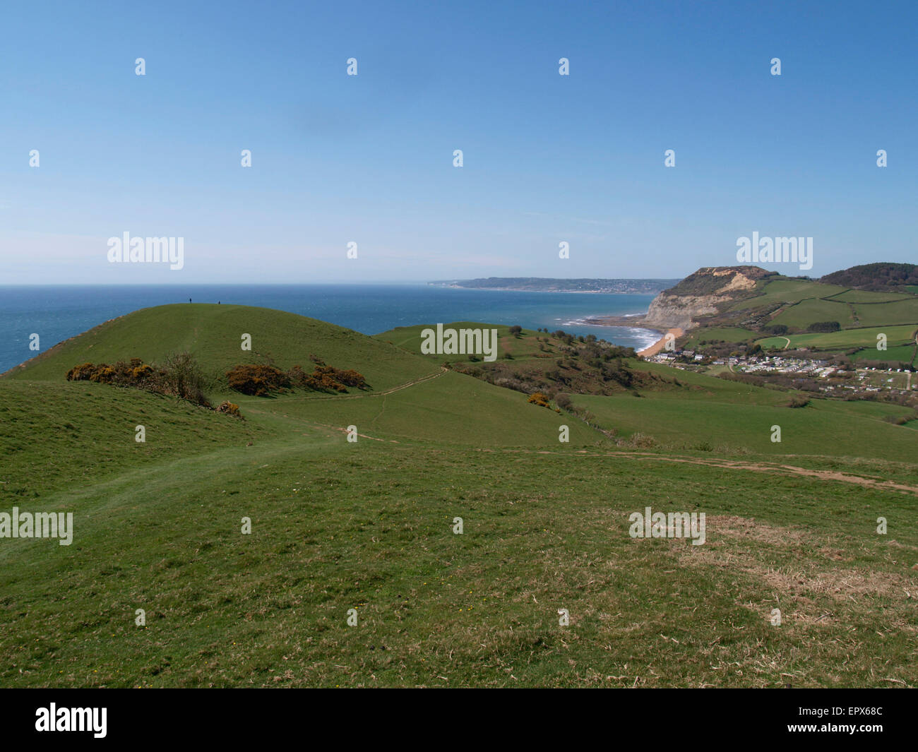 Südwest-Küstenweg oberhalb der einladendsten, Dorset, Großbritannien Stockfoto