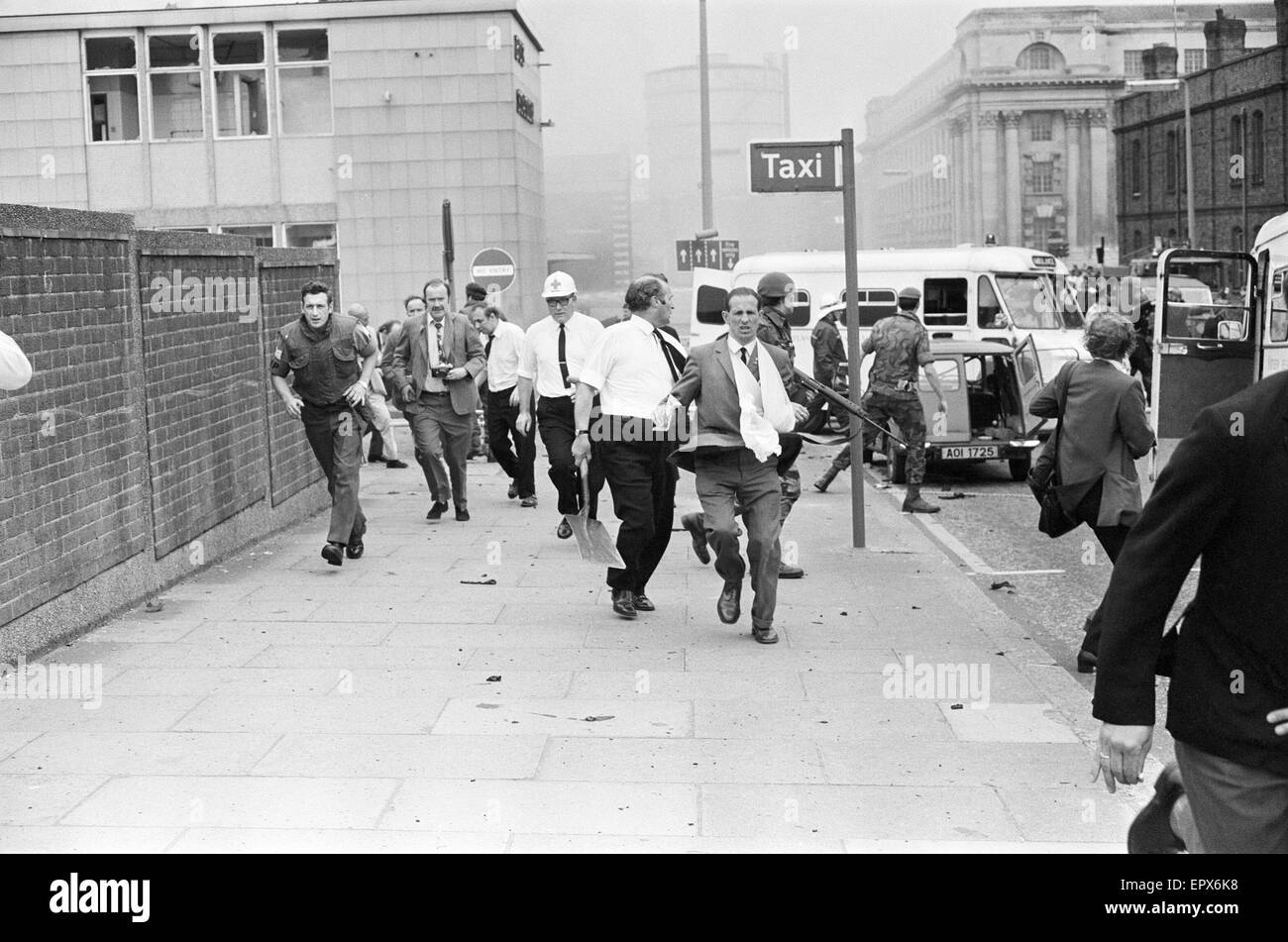 Blutiger Freitag ist die Bezeichnung für die Bombardierungen durch die Provisional Irish Republican Army (IRA) in Belfast am 21. Juli 1972. 22 Bomben explodierten in einem Zeitraum von 80 Minuten, neun Menschen getötet (einschließlich zwei britische Soldaten) und 130 verletzt.  Bei Stockfoto