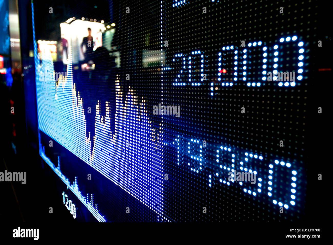 Stock Market Preis Anzeige abstrakt Stockfoto