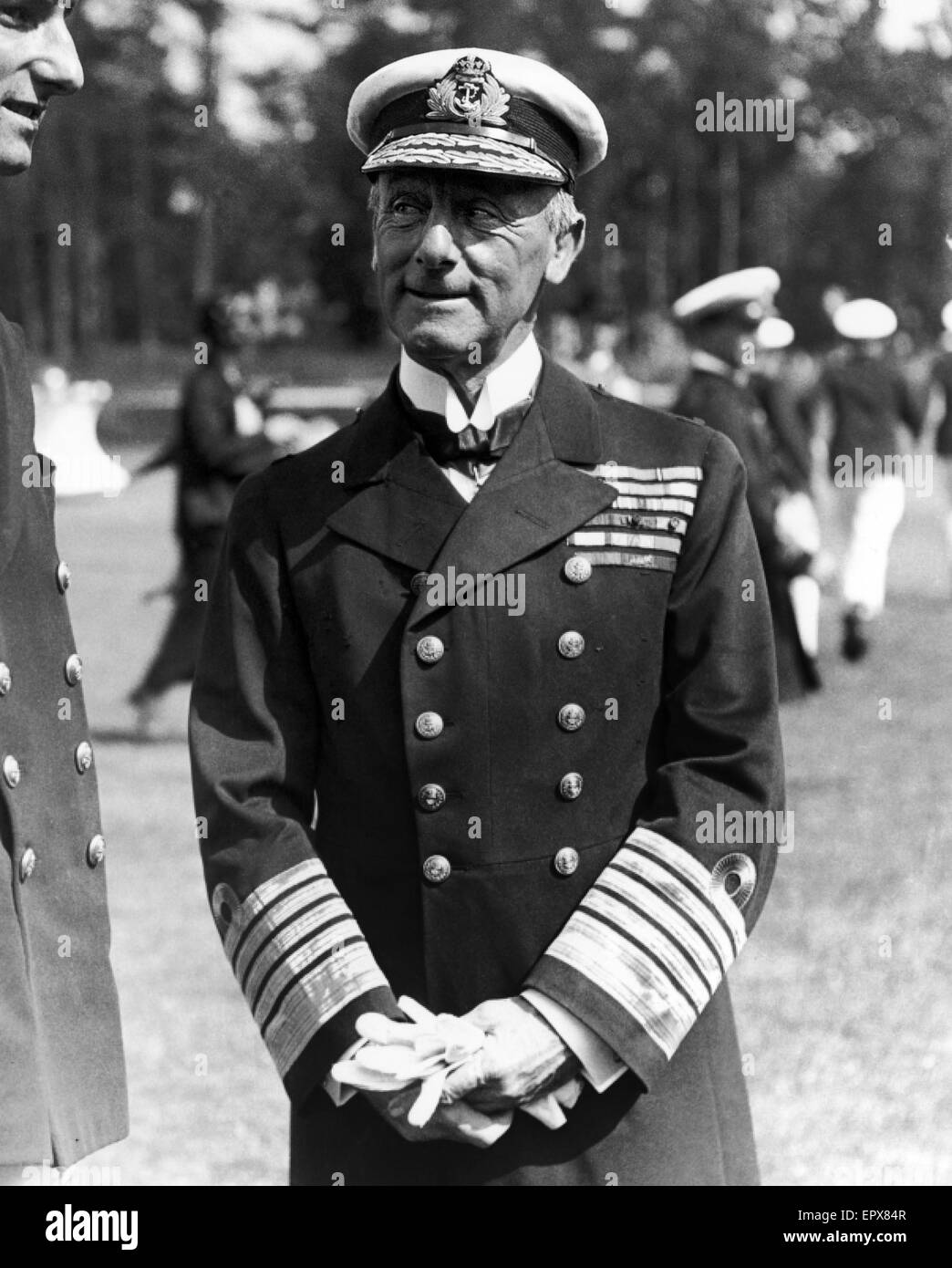 Admiral der Flotte John Rushworth Jellicoe, 1. Earl Jellicoe, GCB, OM, GCVO SGM war der britischen Royal Navy-Admiral, der Grand Fleet in der Skagerrakschlacht in World War I. hier zu sehen an der nautischen Hochschule in Pangbourne 23. Juni 1925 befahl, Stockfoto