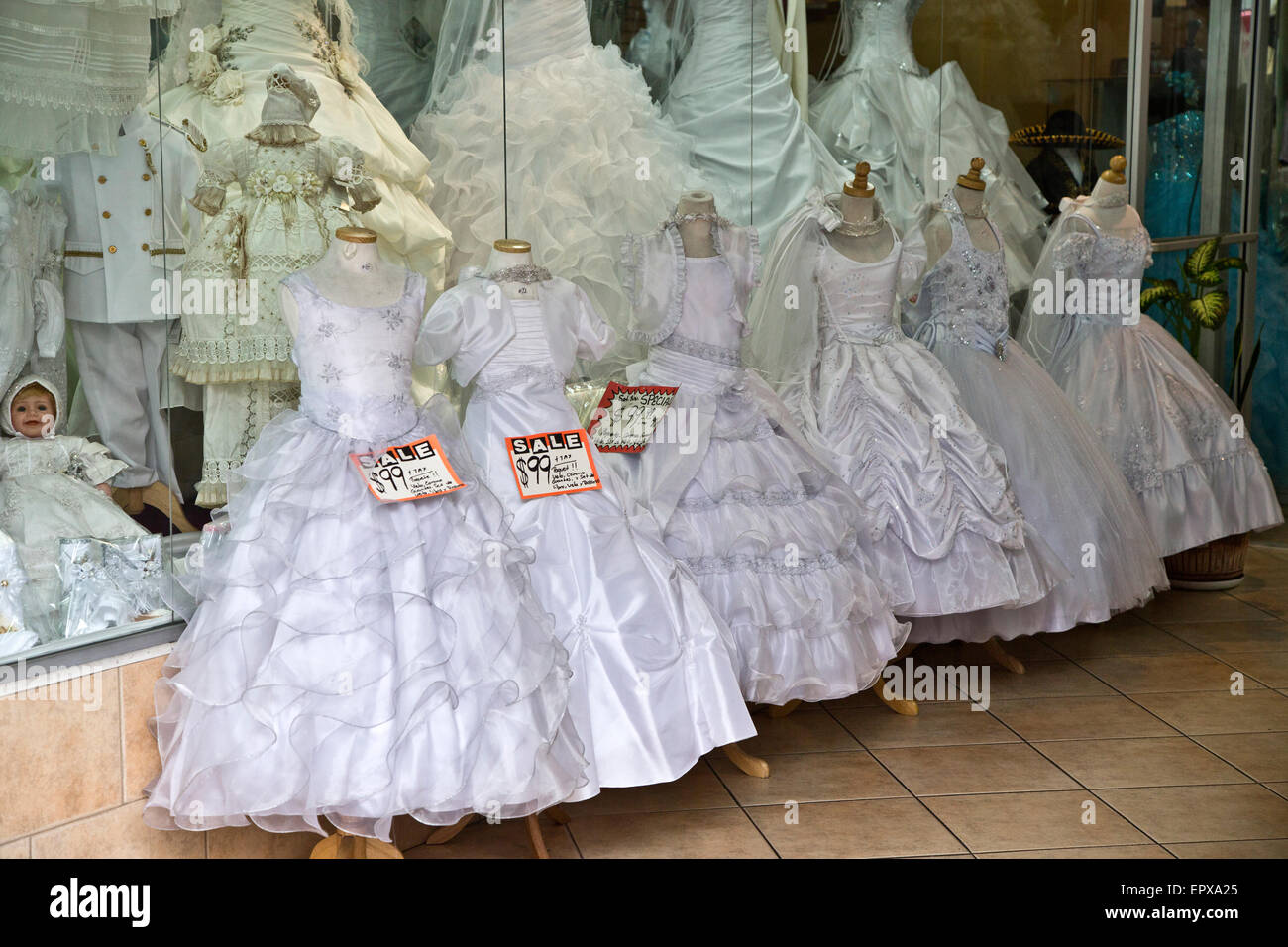 Los Angeles Brautkleider Stockfoto