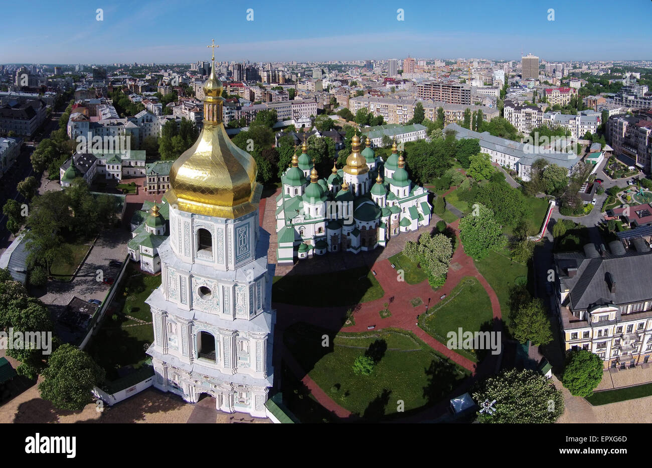 Luftaufnahme von Saint Sophia Cathedral in Kiew, Ukraine Stockfoto