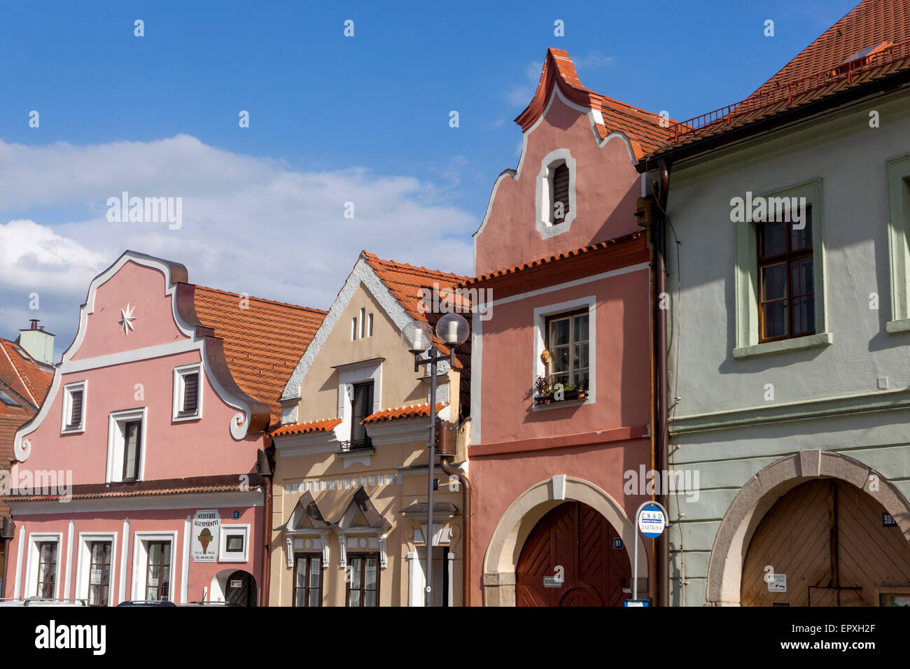Historische Altstadt, Trebon, Tschechische Republik Stockfoto