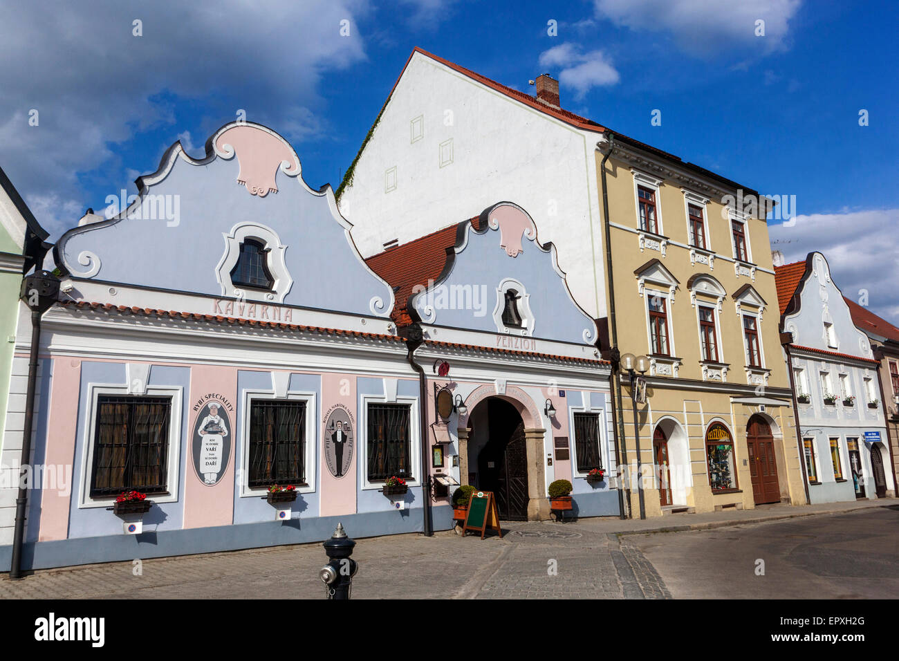 Historische Altstadt, Trebon, Tschechisch, Stockfoto