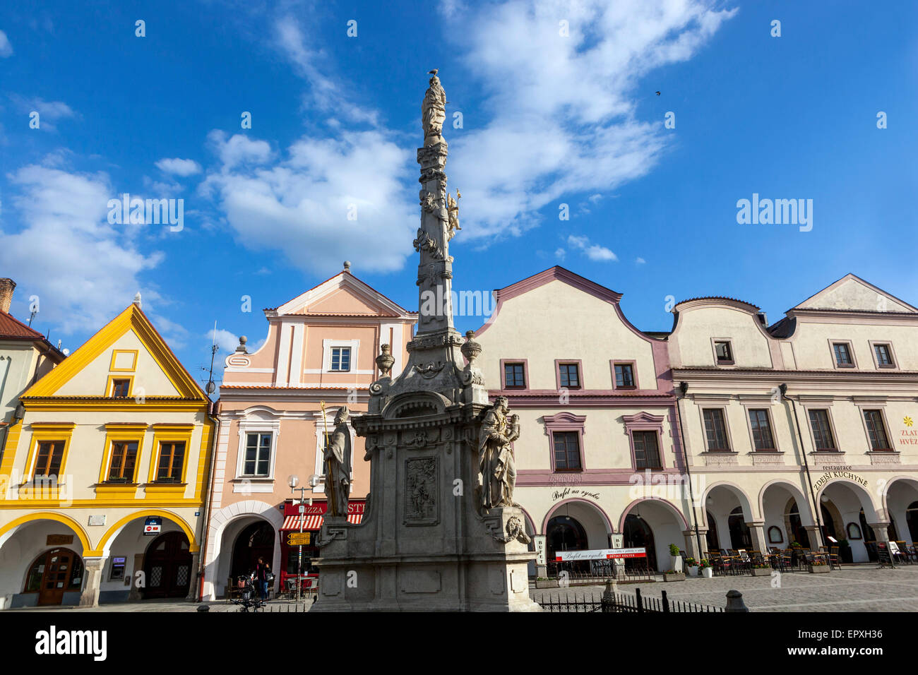 Historische Altstadt, Trebon, Tschechische Republik Stockfoto