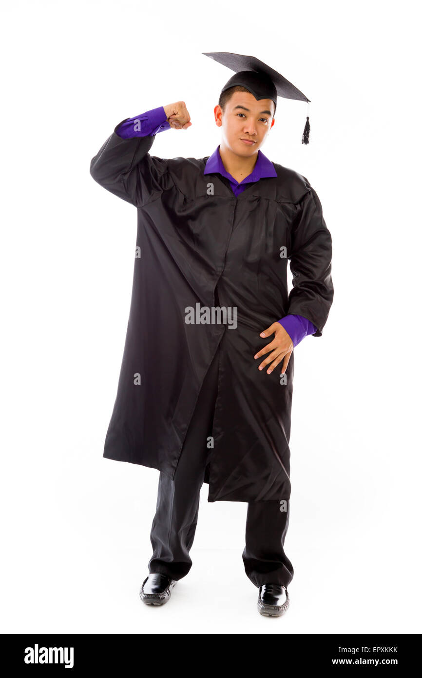 Modell im Studio isoliert auf weißem Hintergrund Stockfoto