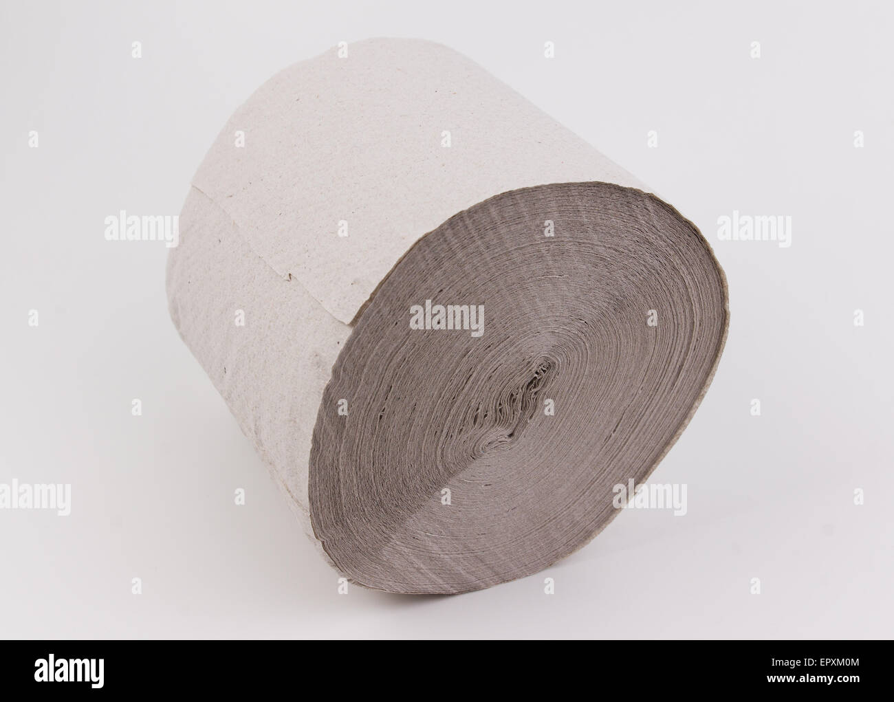 Roll der weiße WC-Papier auf weißem Hintergrund Stockfoto