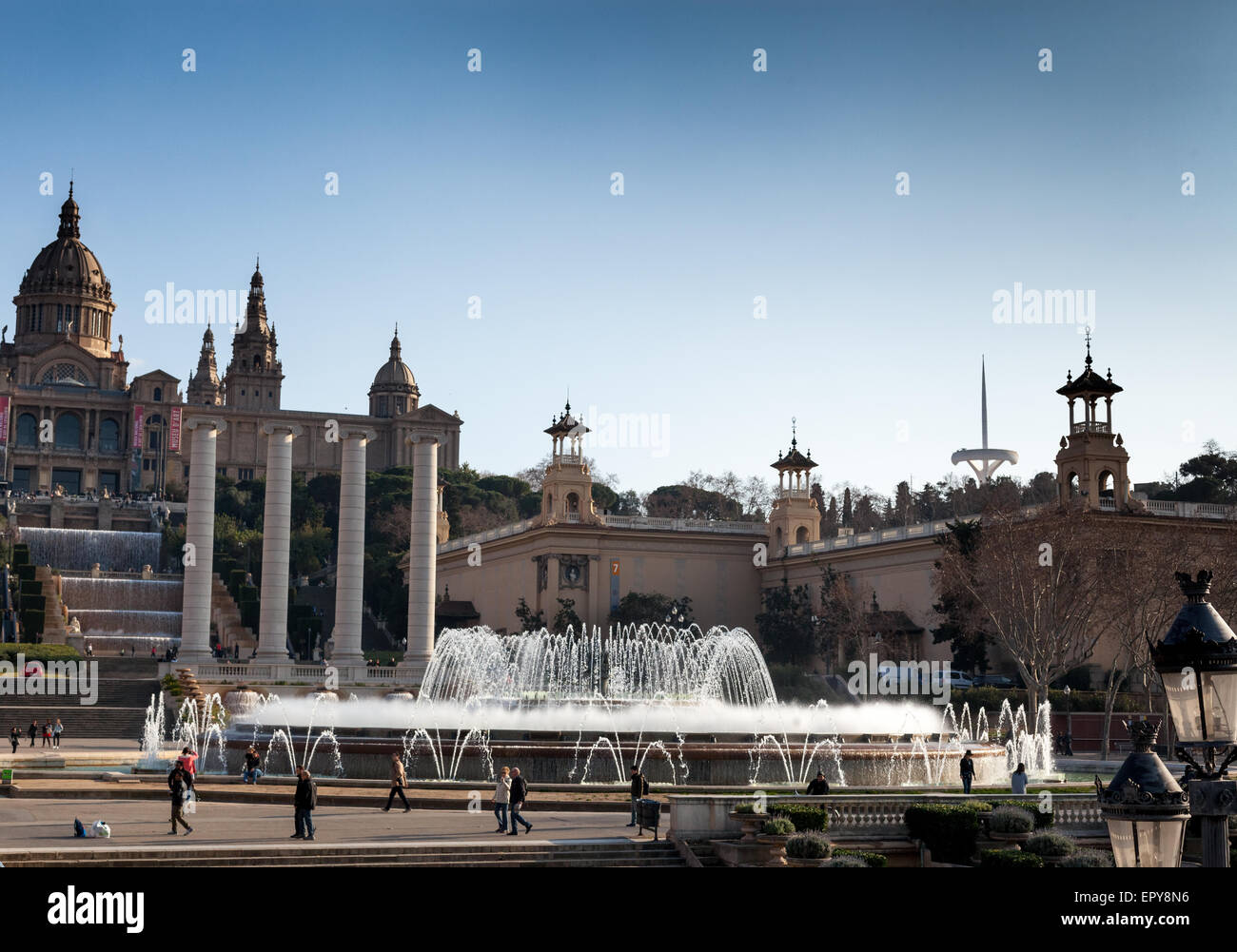 Museu Nacional d ' Art de Catalunya im Bezirk Montjuic, Barcelona, Katalonien, Spaincolor Bild, Canon 5DmkII Stockfoto