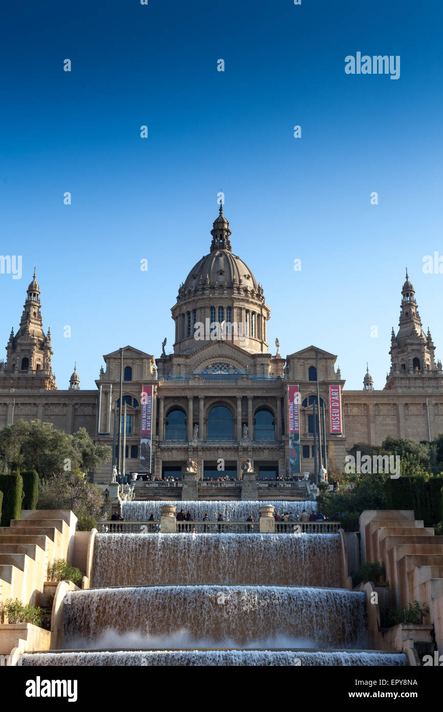 Museu Nacional d ' Art de Catalunya im Bezirk Montjuic, Barcelona, Katalonien, Spaincolor Bild, Canon 5DmkII Stockfoto