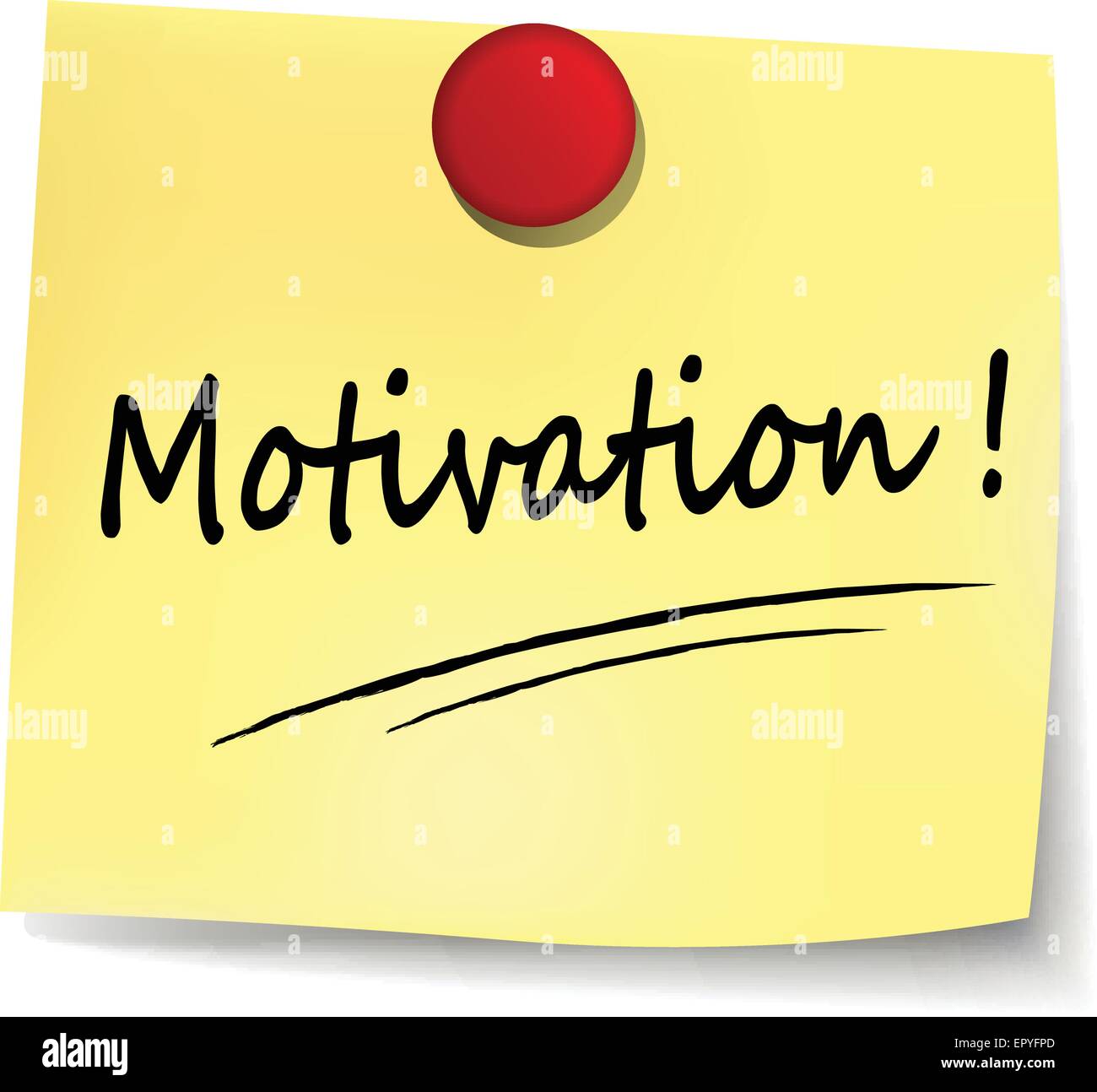 Abbildung der Motivation gelben Papier Design note Stock Vektor