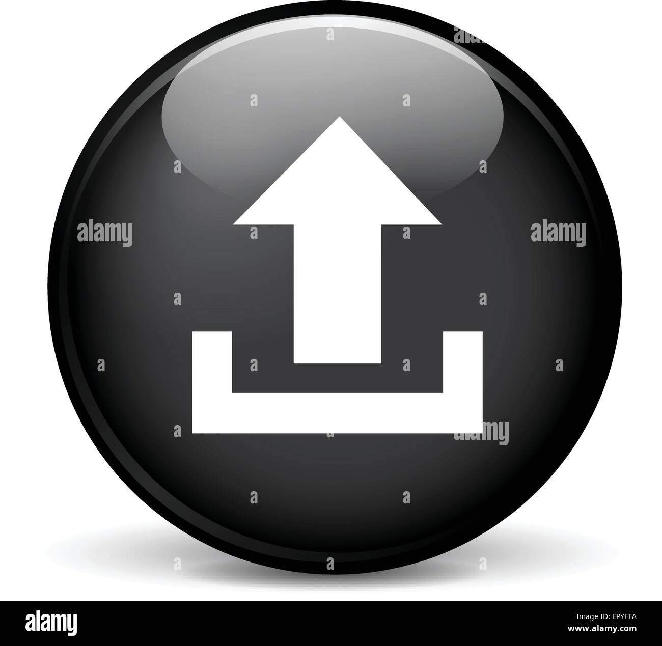 Beispiel für modernes Design schwarze Kugel Symbol hochladen Stock Vektor