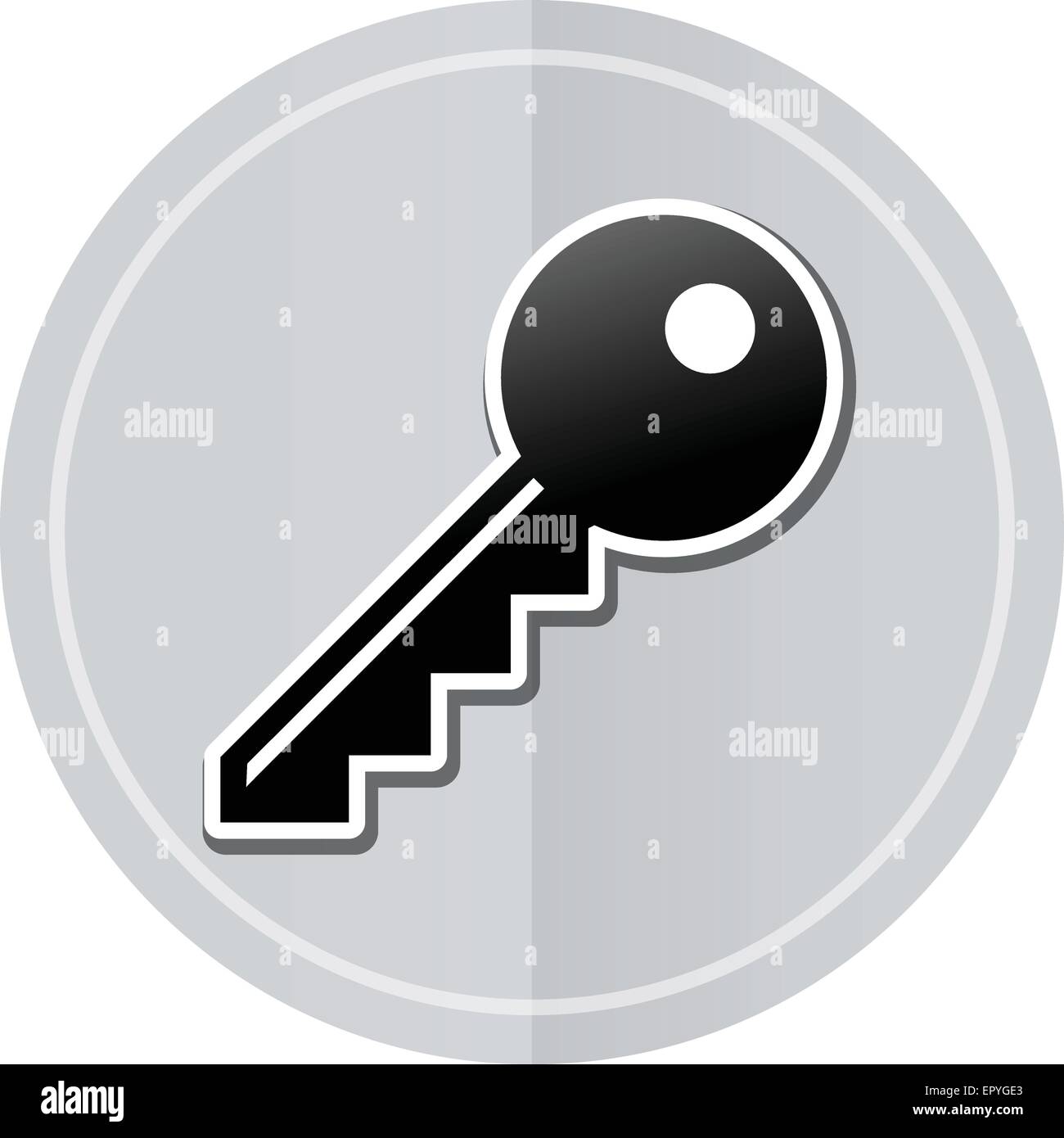 Illustration der Key-Aufkleber Symbol schlichtes design Stock Vektor
