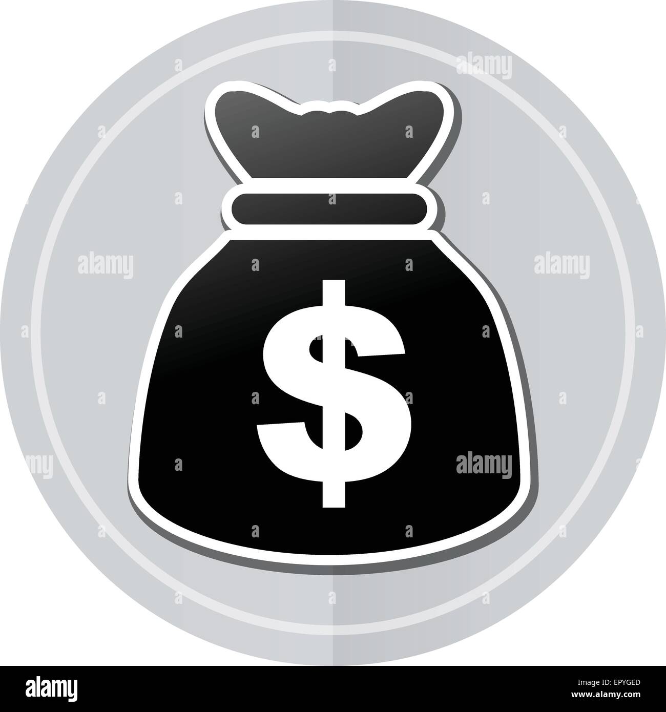 Illustration des Dollar Tasche Aufkleber Symbol schlichtes design Stock Vektor