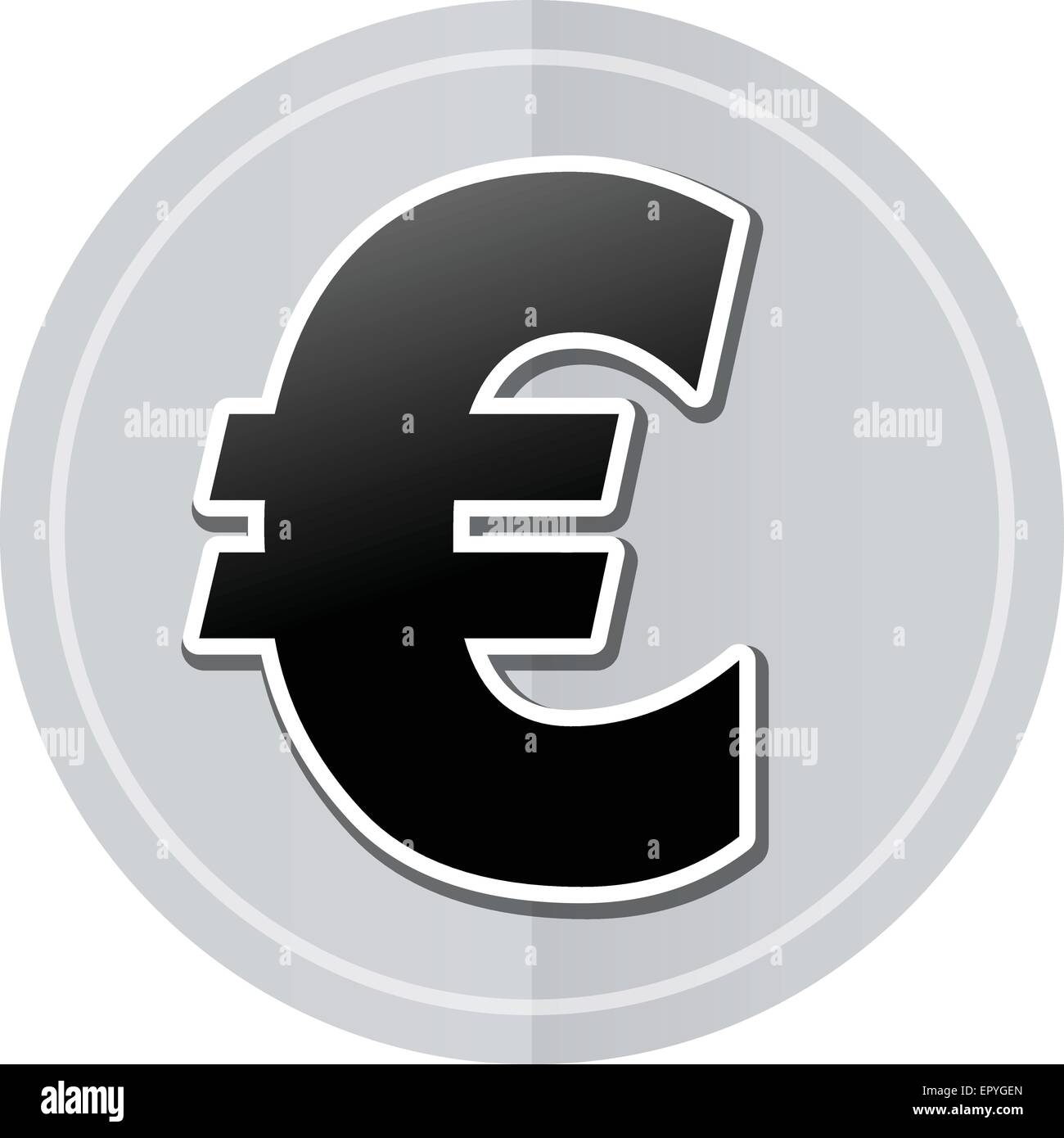 Illustration des Euro Aufkleber Symbol schlichtes design Stock Vektor