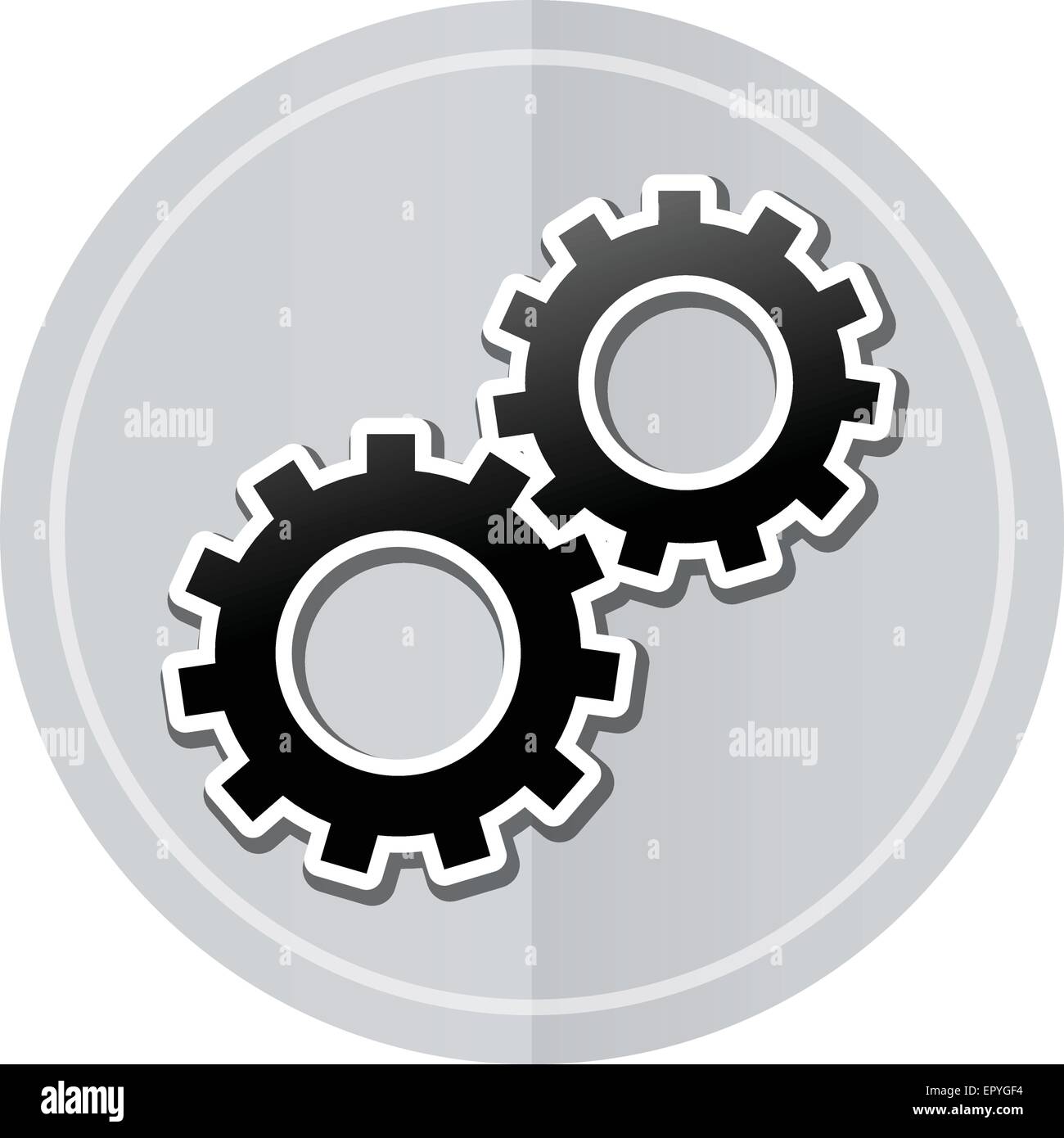 Illustration der Zahnräder Aufkleber Symbol schlichtes design Stock Vektor