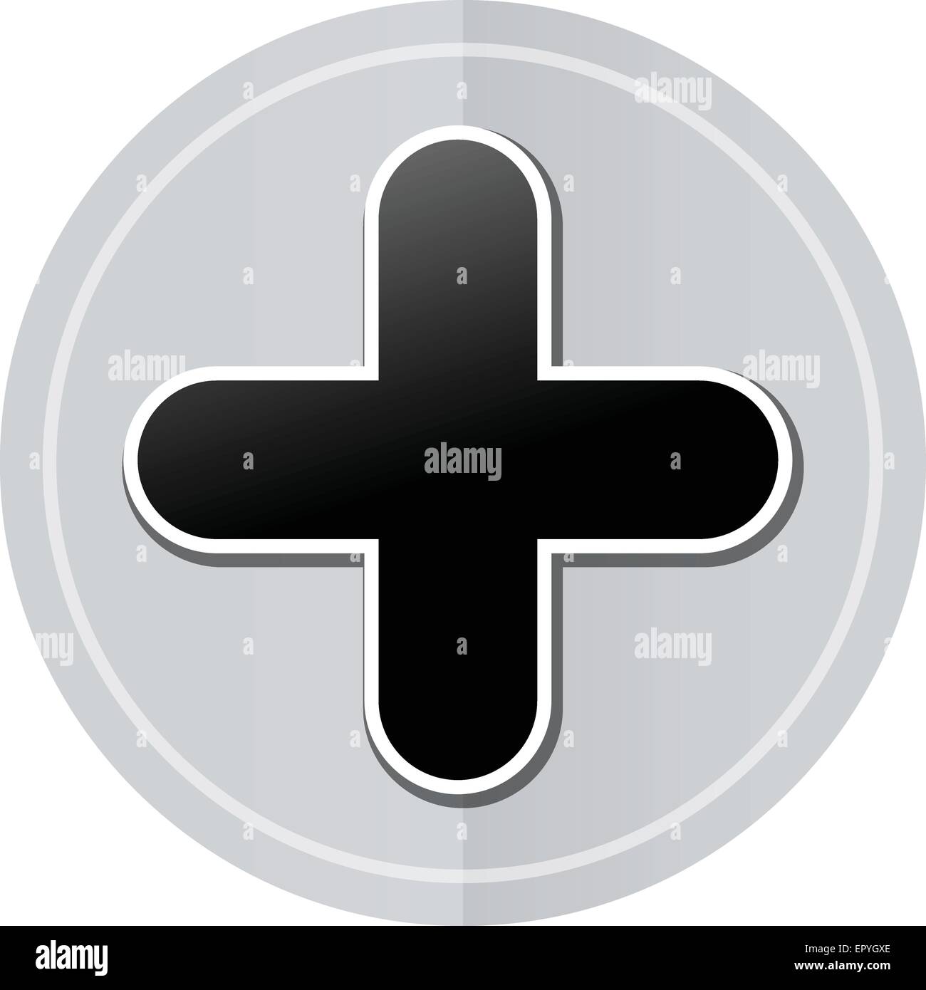 Illustration der Plus-Zeichen Aufkleber Symbol schlichtes design Stock Vektor