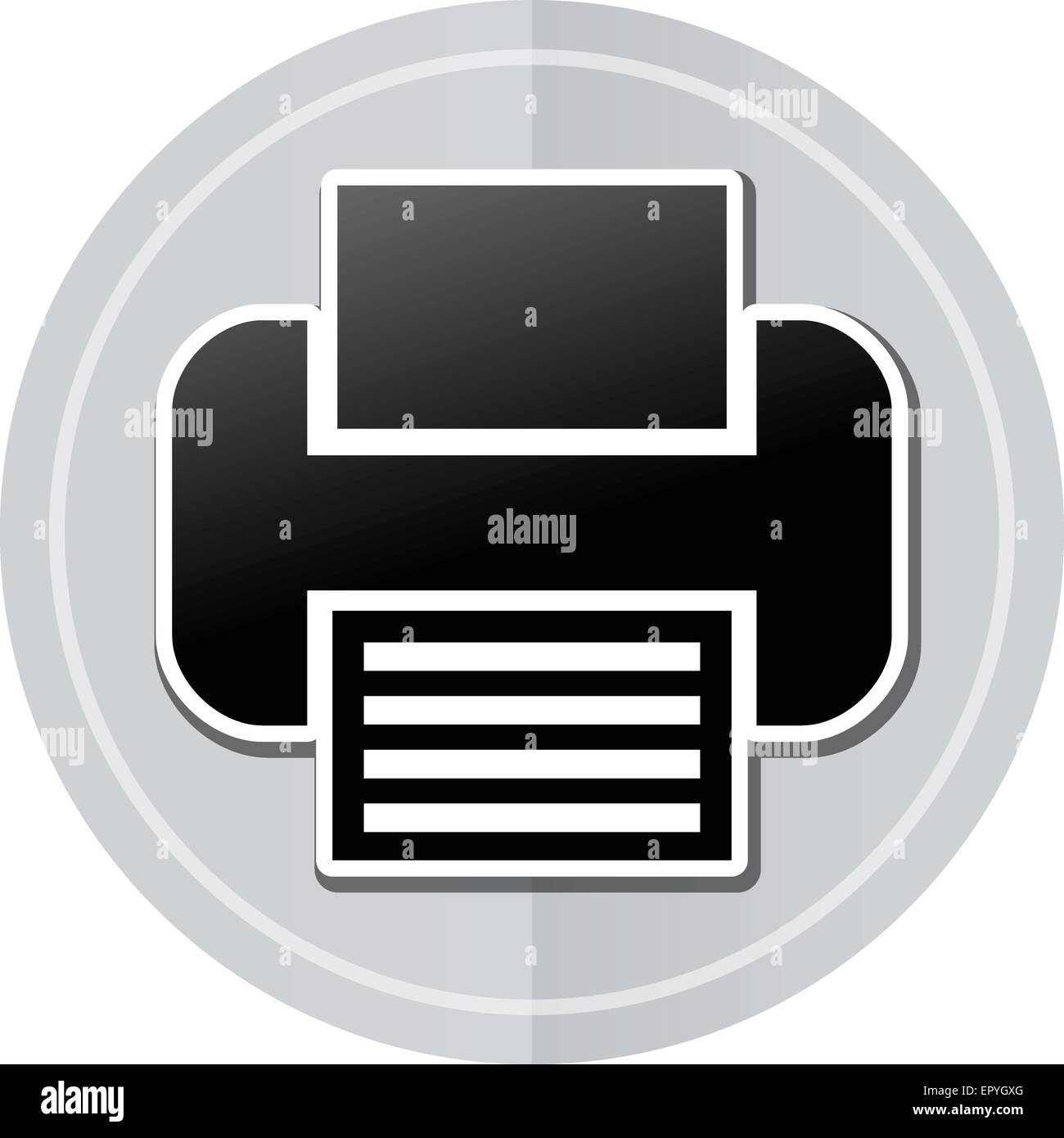 Illustration des Druckers Aufkleber Symbol schlichtes design Stock Vektor