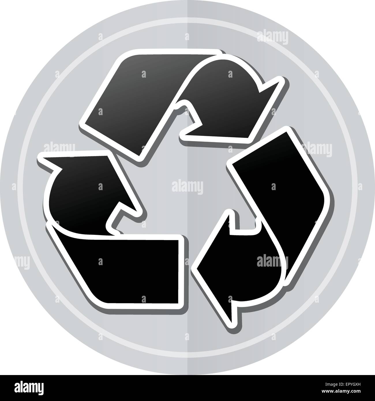 Illustration des Recycling Aufkleber Symbol schlichtes design Stock Vektor