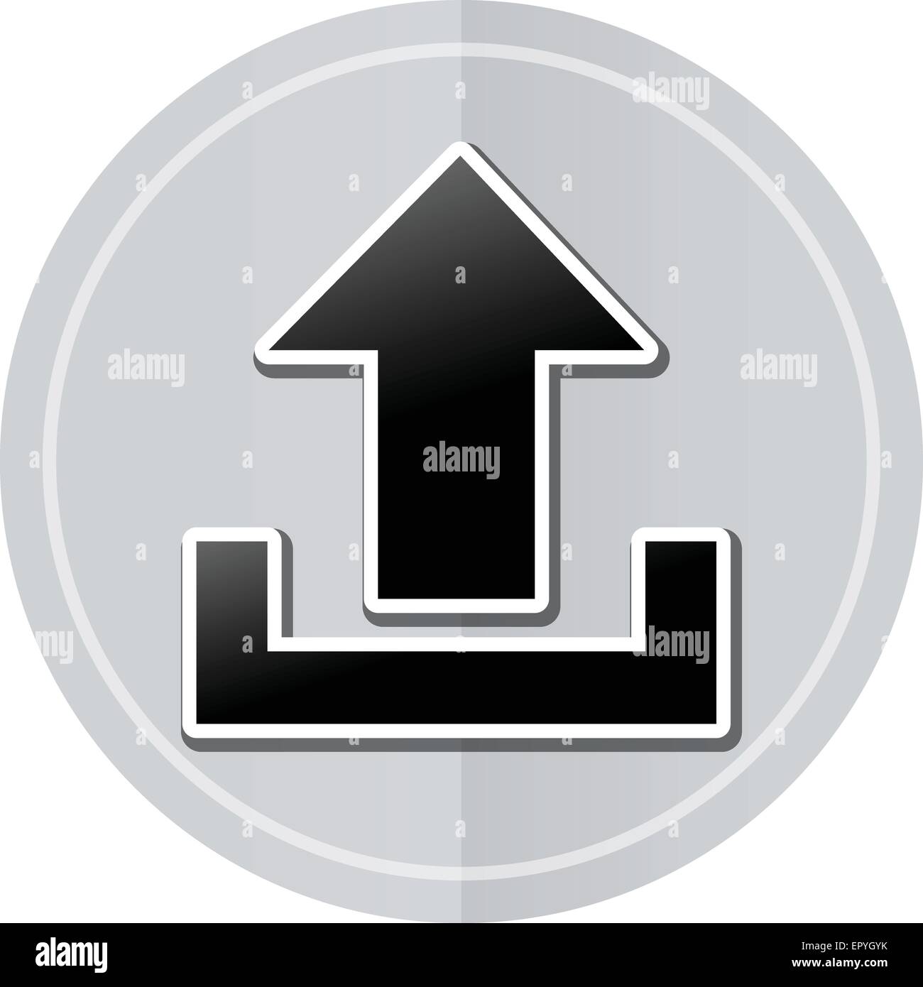 Illustration der Upload Aufkleber Symbol schlichtes design Stock Vektor