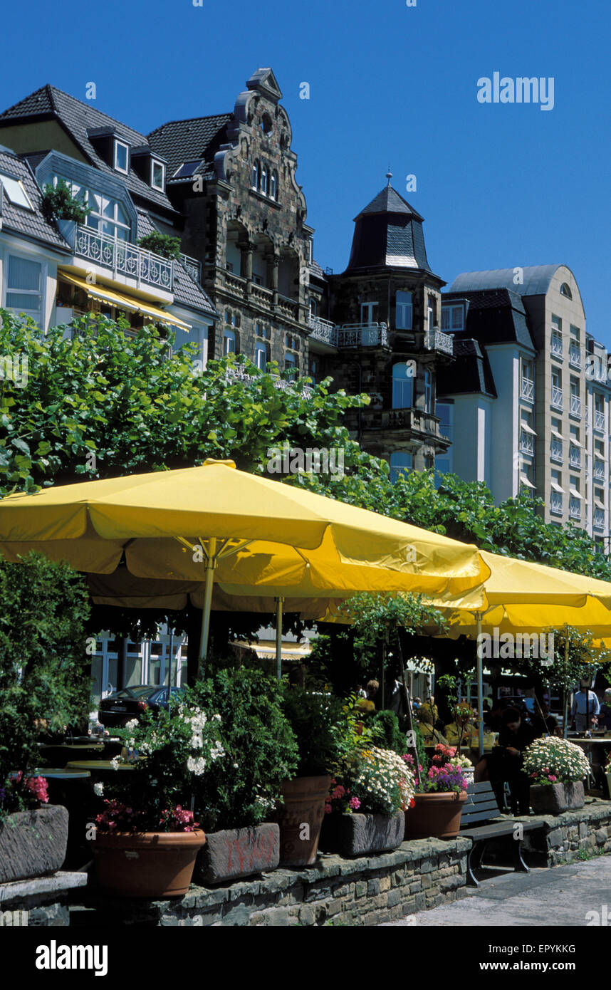 DEU, Deutschland, Königswinter am Rhein, Terrasse des Hotel Loreley.  DEU, Deutschland, Königswinter am Rhein, Terrass Stockfoto