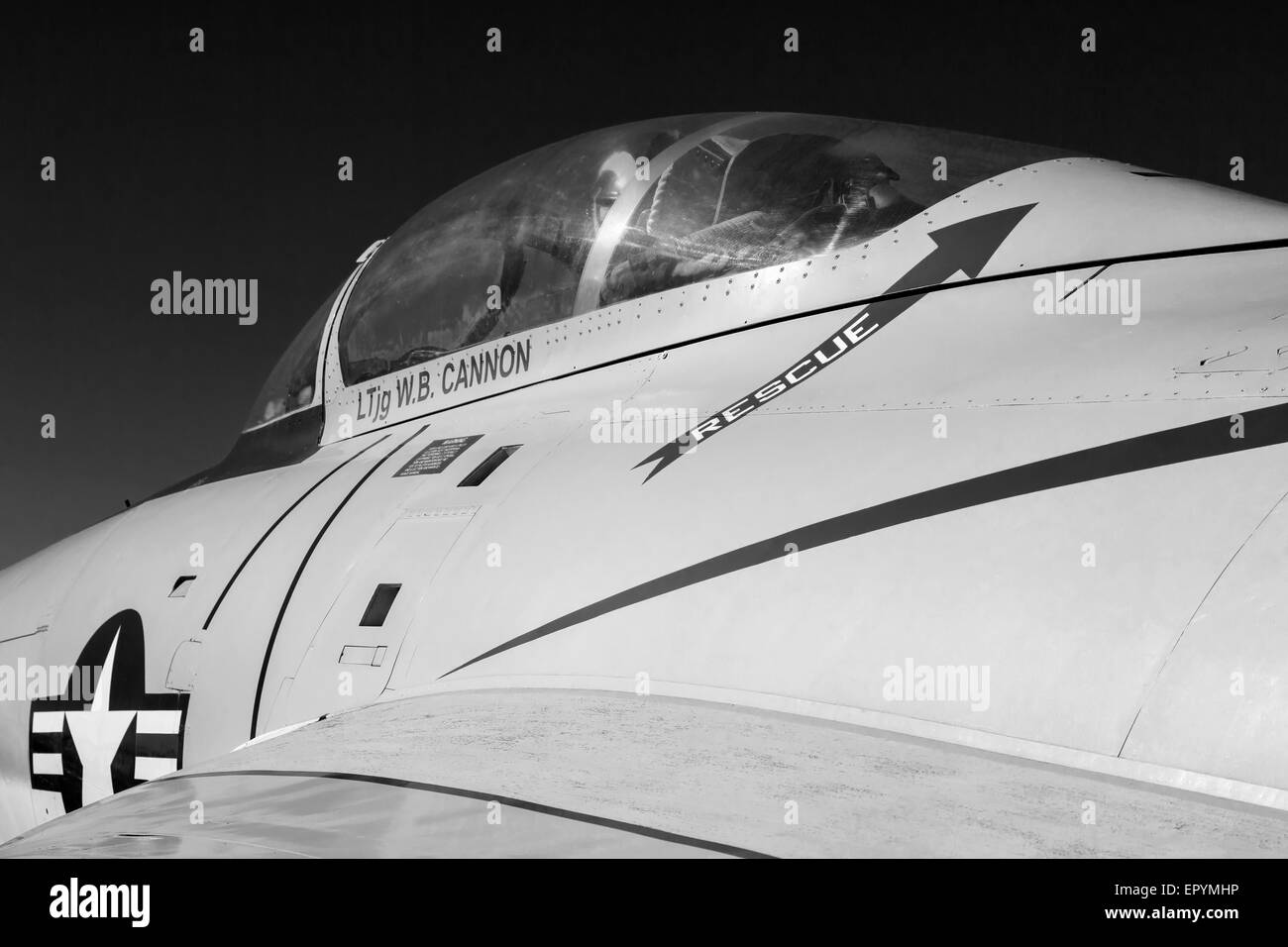 Grumman F9 Cougar von der USN Stockfoto