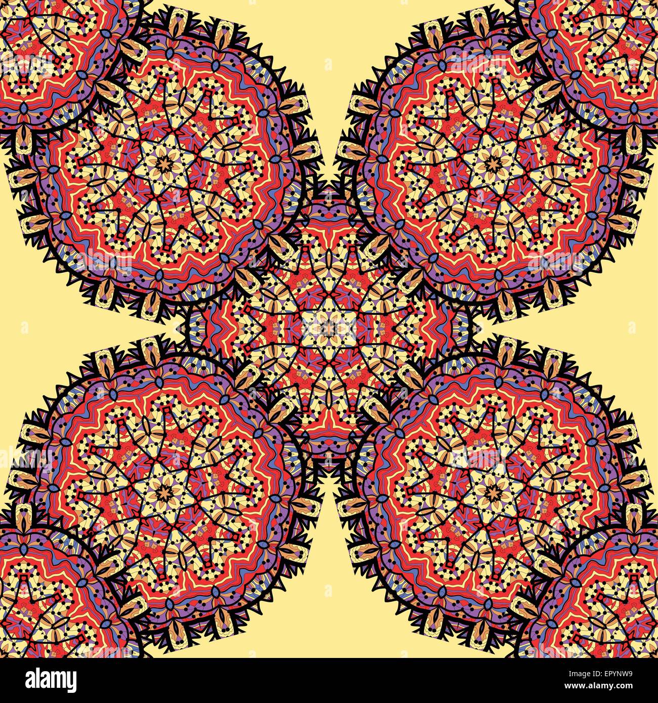 Nahtlose Muster in rote und gelbe Farbe Stock Vektor