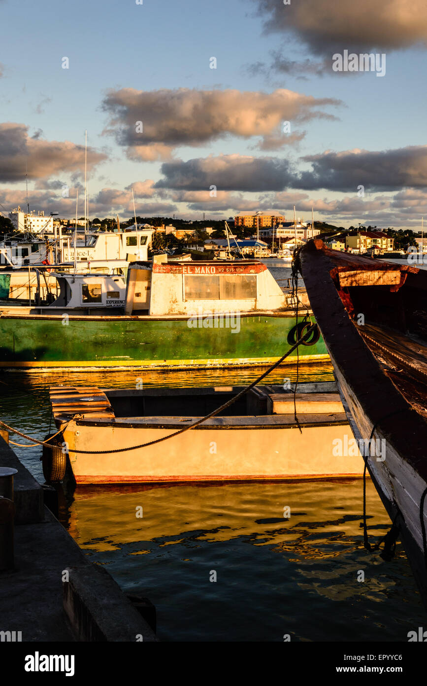 Angeln, Boote, Hafen von Saint John's, Antigua Stockfoto