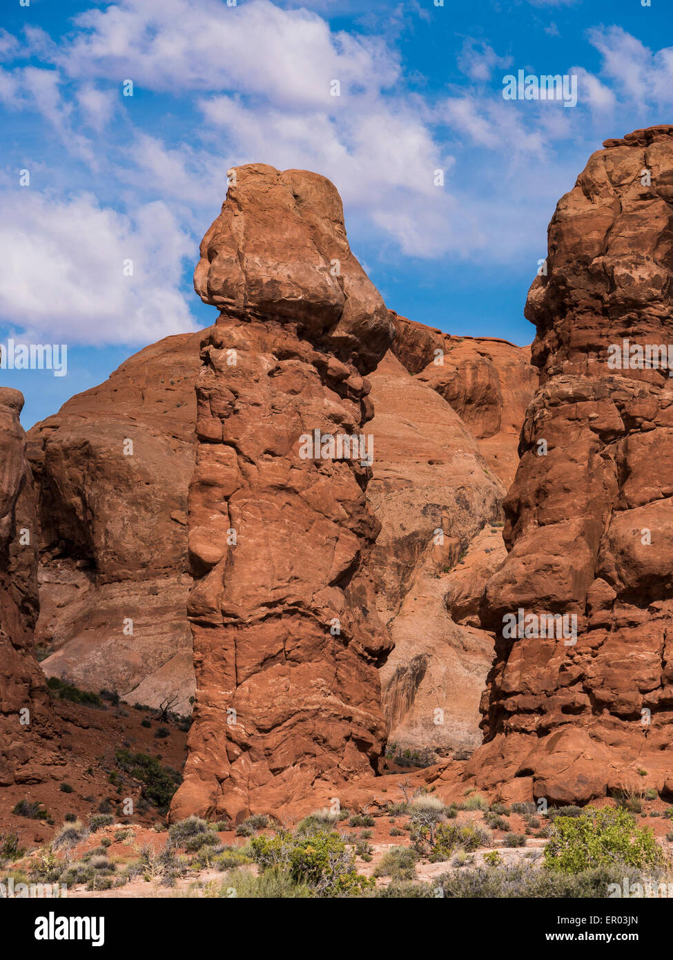 Phallischen Felsen, Arches National Park, Utah. Stockfoto