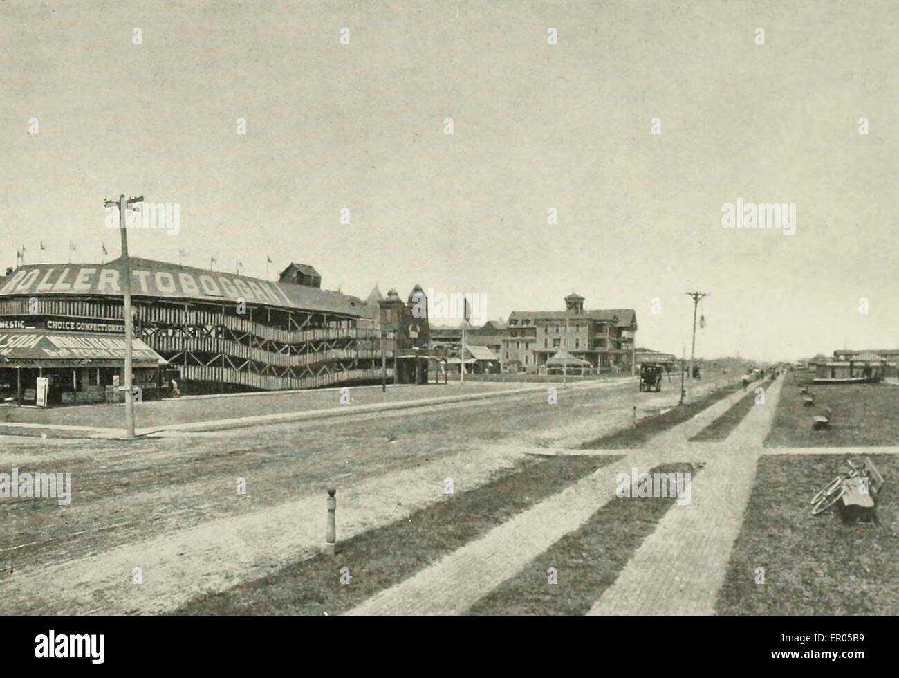 Ocean Avenue, Blick nach Norden vom zweiten Ave, Asbury Park, NJ, 1902 Stockfoto