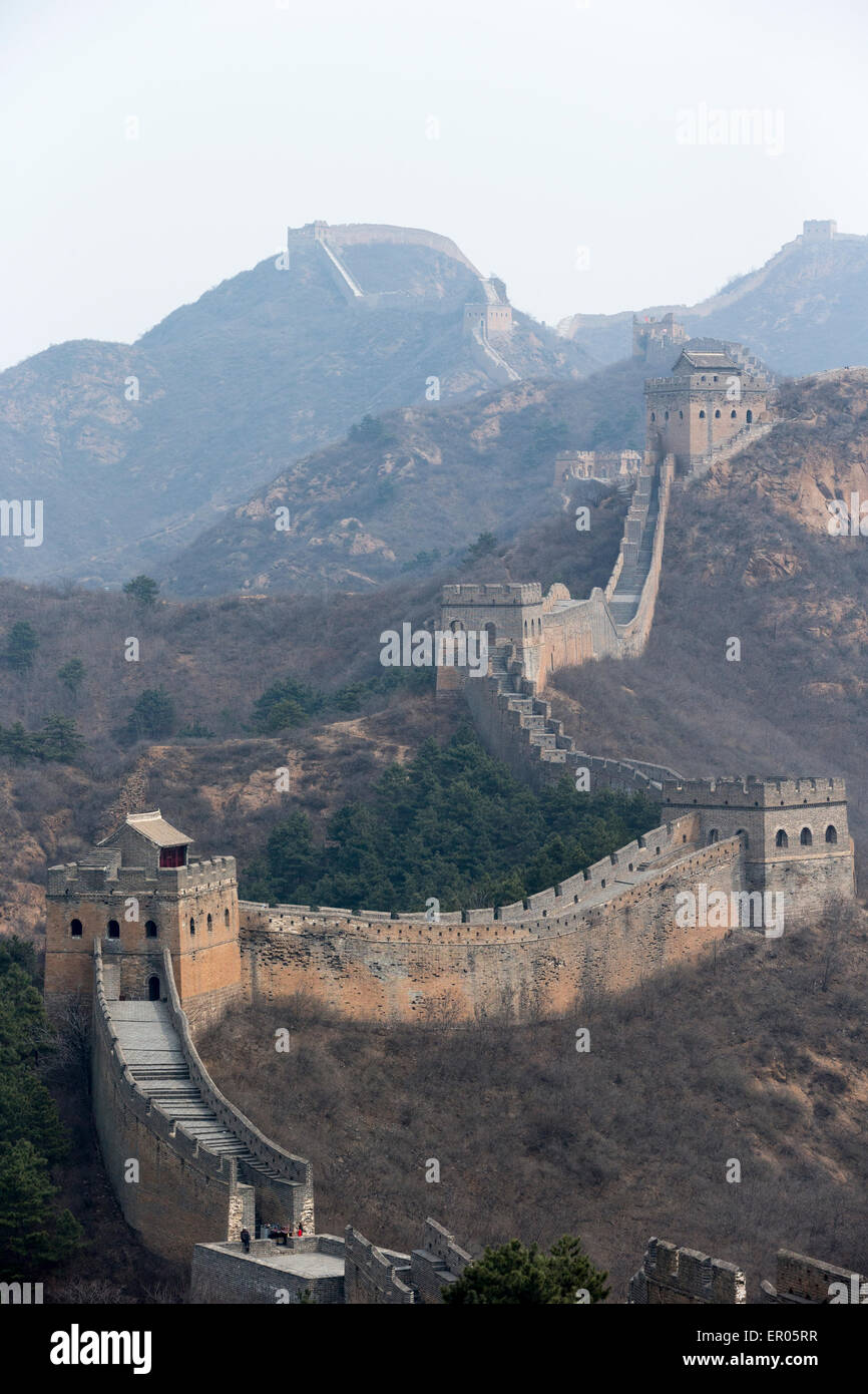 Die große Mauer von China - Jinshanling-Abschnitt Stockfoto