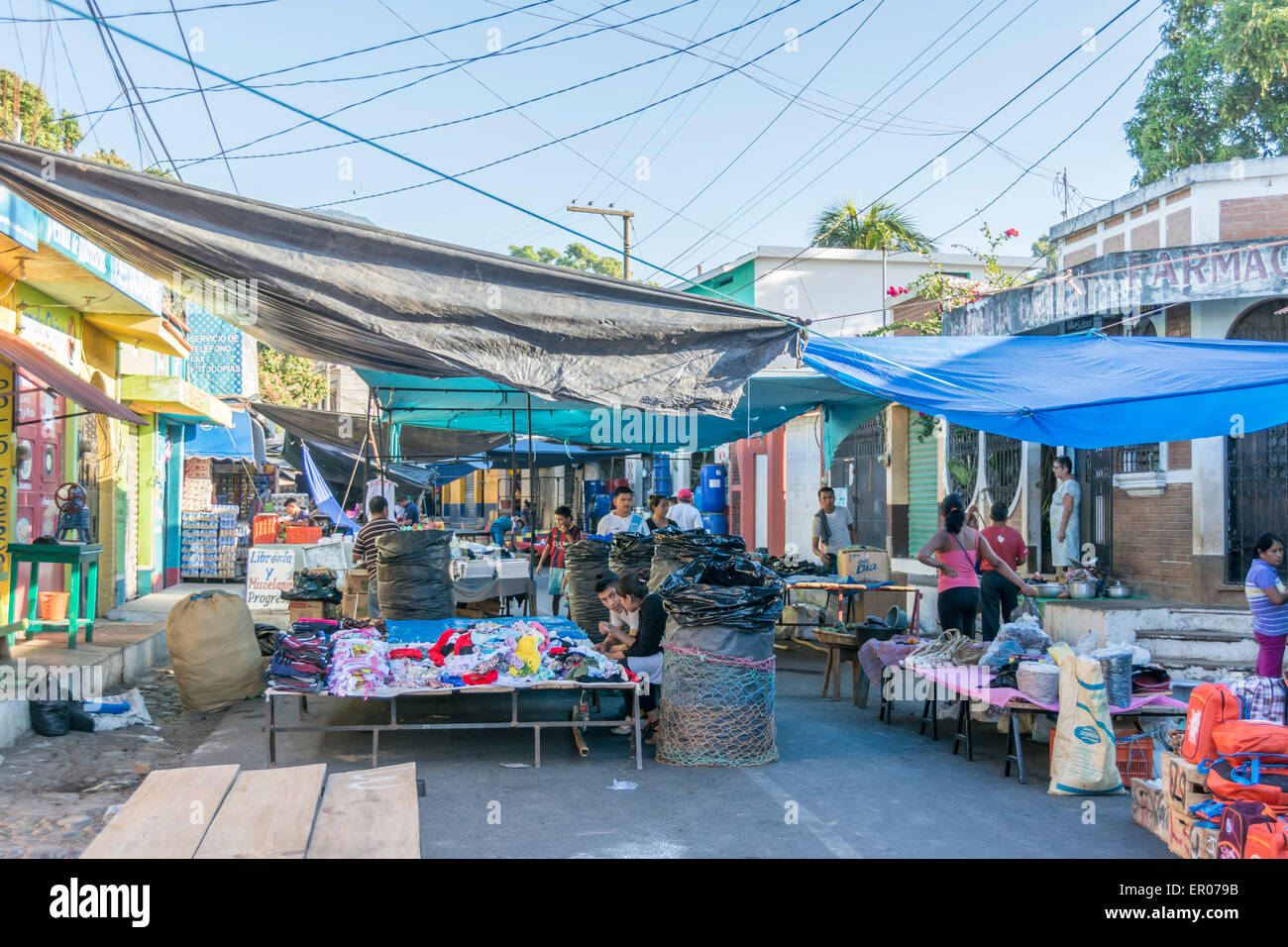 Straßenmarkt in Guazacapan Guatemala Stockfoto