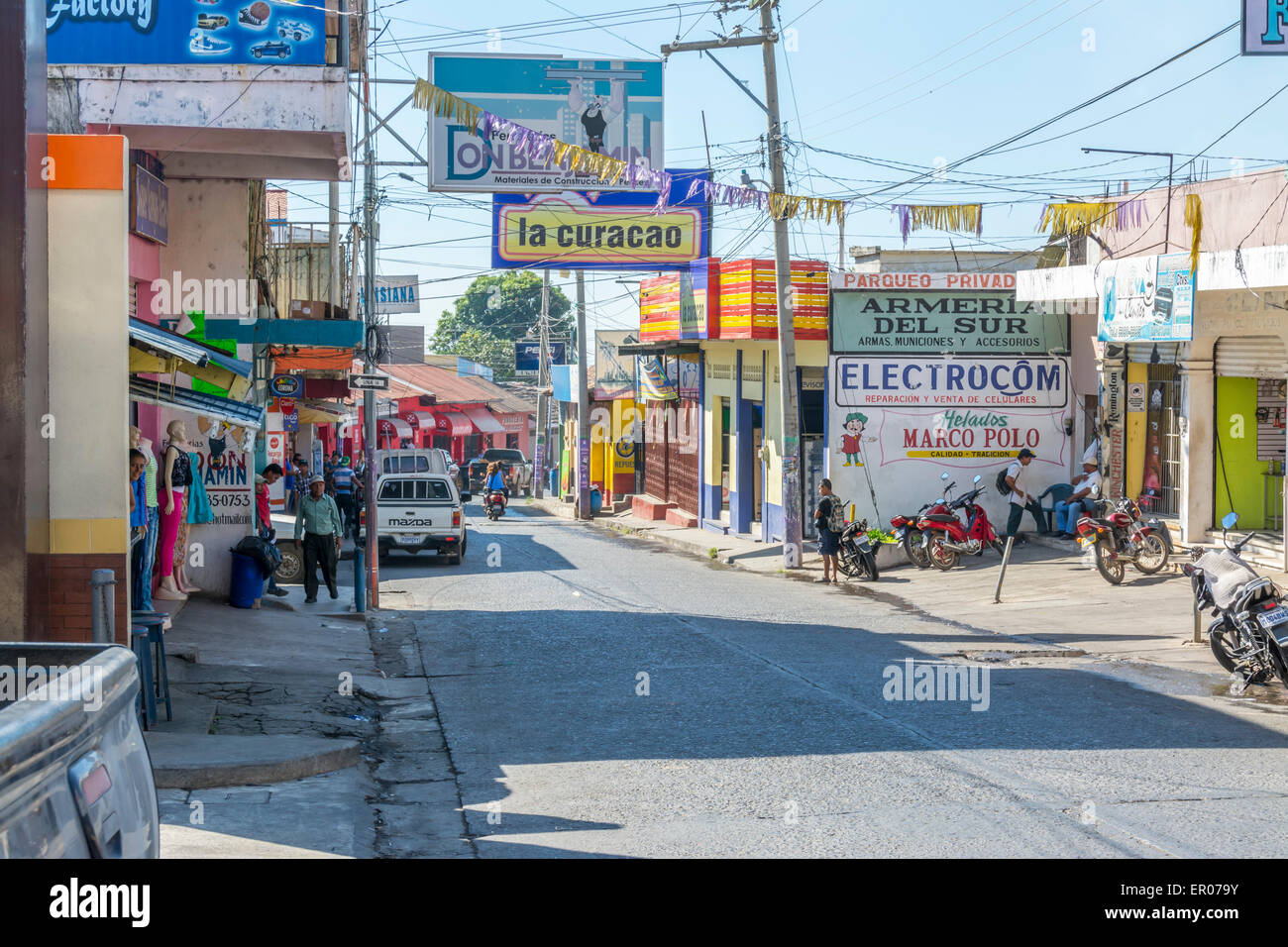 Straßenszene in Chiquimulilla Guatemala Stockfoto