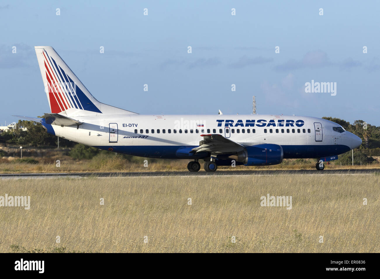 "Transaero" Boeing 737 Vorbereitung nehmen Sie zurück in die Ukraine Stockfoto