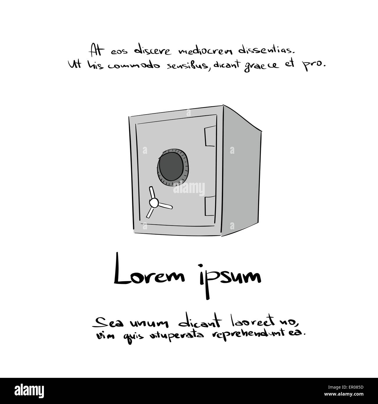 Sichere Hand Draw Farbe Symbol Vektor Stock Vektor