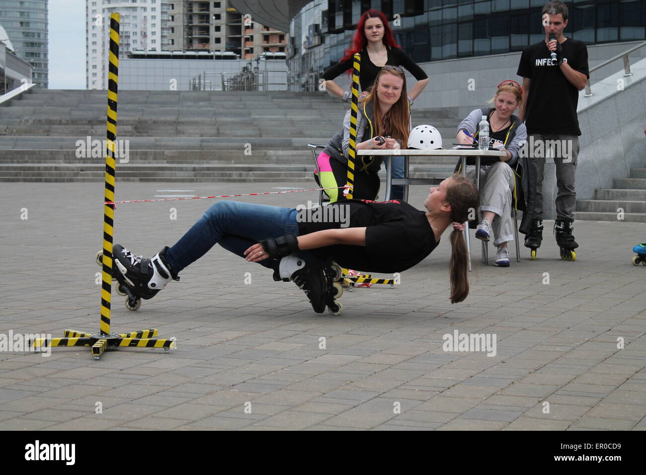 Extreme Wettbewerb für Skater auf Straße Festkultur: Minsk Straße Gamez, Mai, Minsk, 2015 Stockfoto
