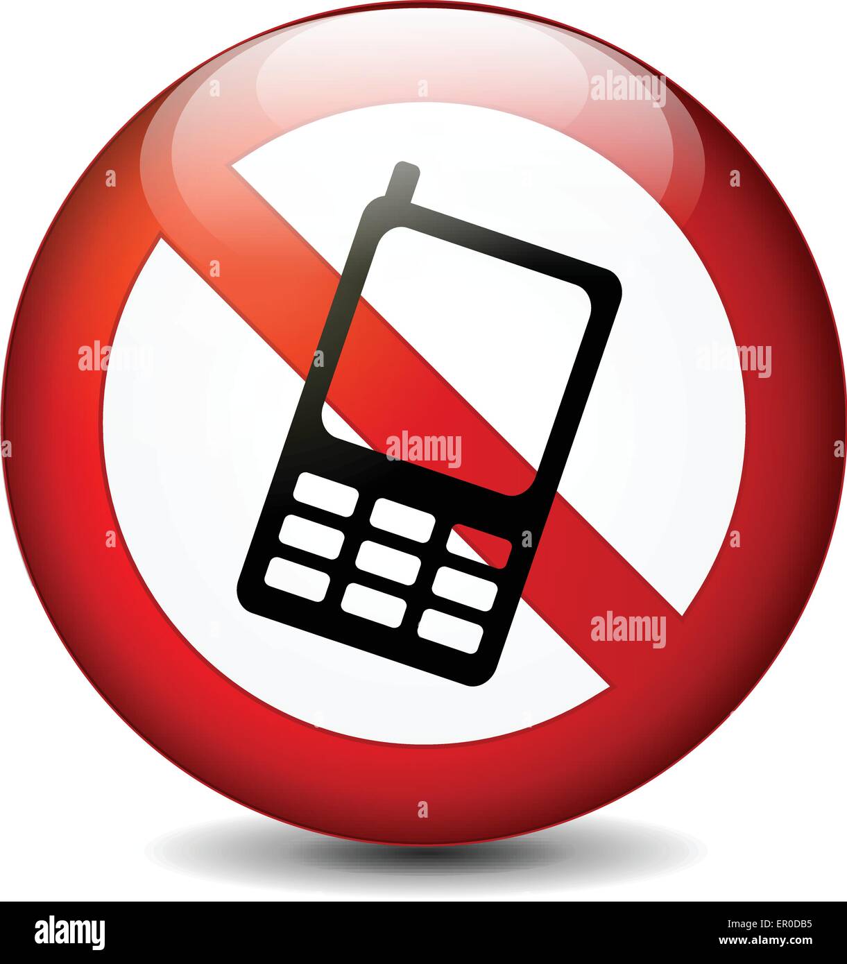 Illustration der kein Telefon runden Zeichen auf weißem Hintergrund Stock Vektor