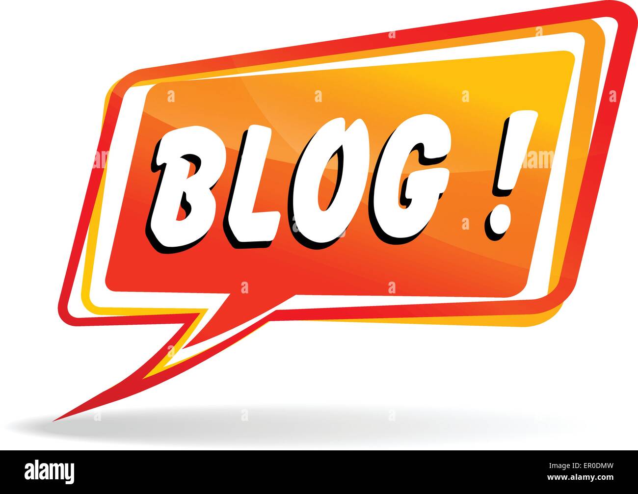 Abbildung der Rede Blog orange auf weißem Hintergrund Stock Vektor