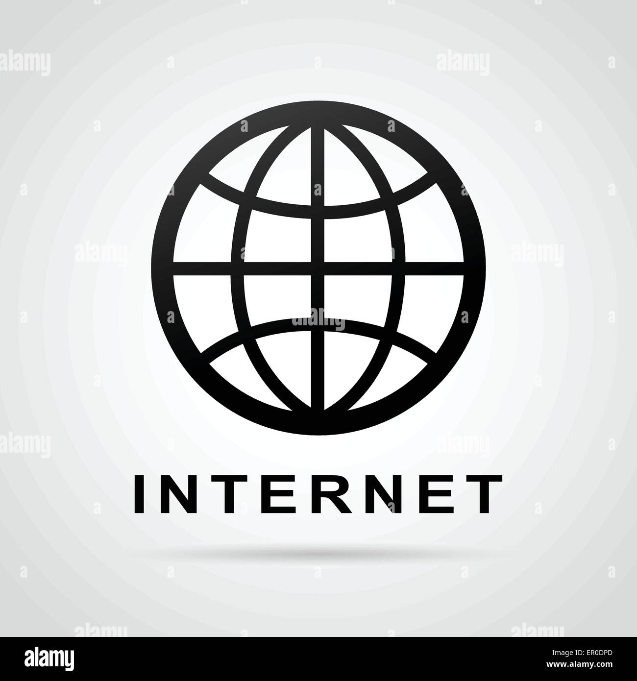 Abbildung des Internet Globussymbol auf weißem Hintergrund Stock Vektor