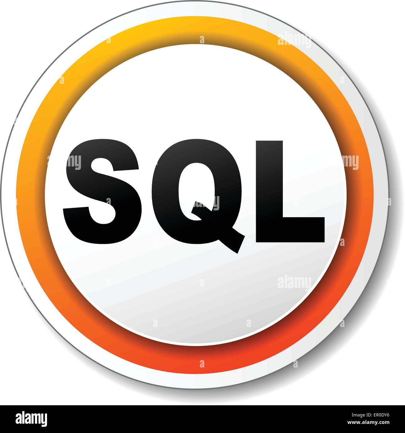Abbildung von Sql orange Symbol auf weißem Hintergrund Stock Vektor