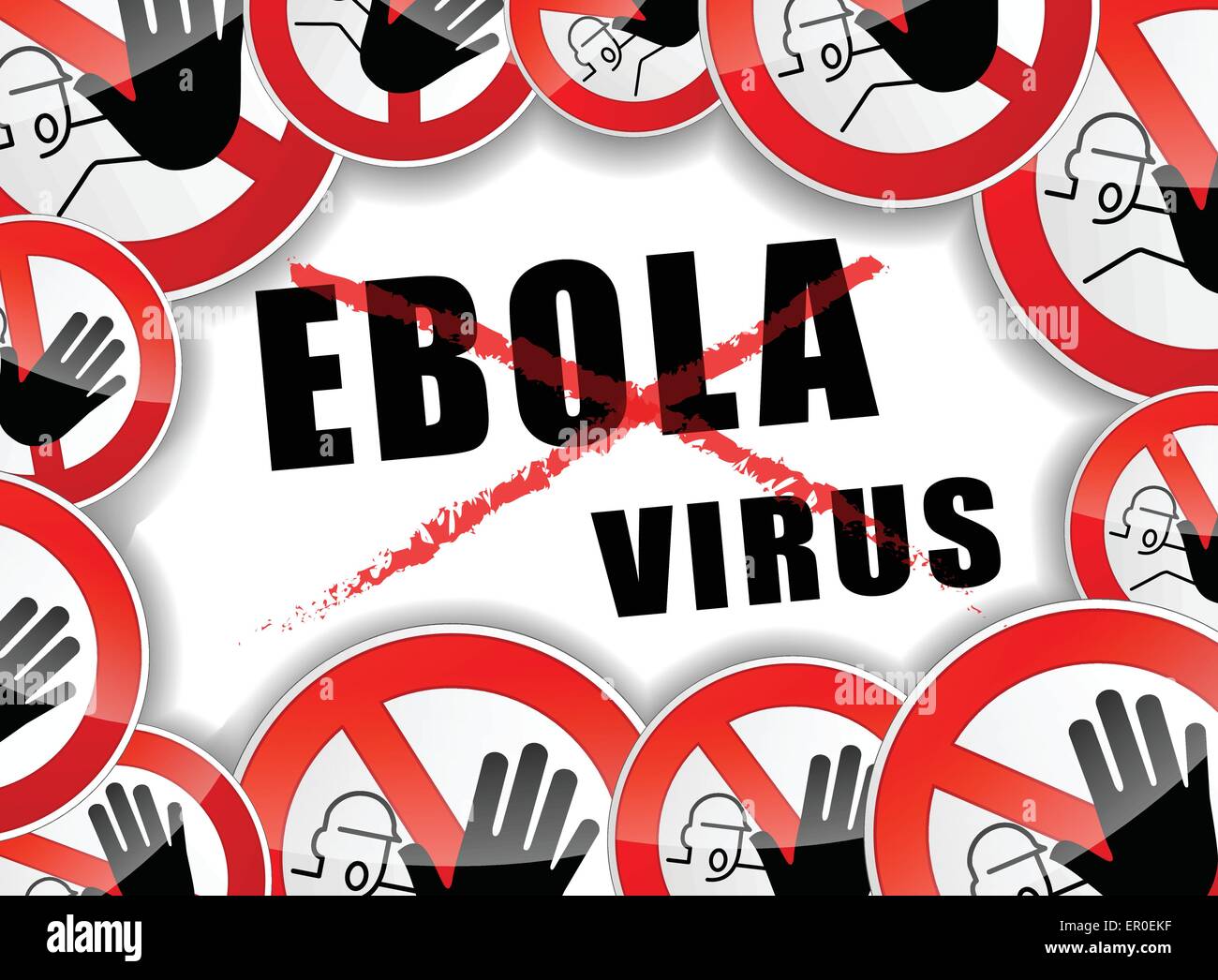 Außenillustration kein Ebola Virus abstraktes symbol Stock Vektor