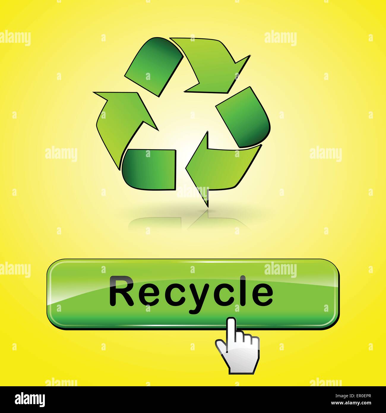 Illustration des Recycling Web Button abstraktes Konzept Stock Vektor