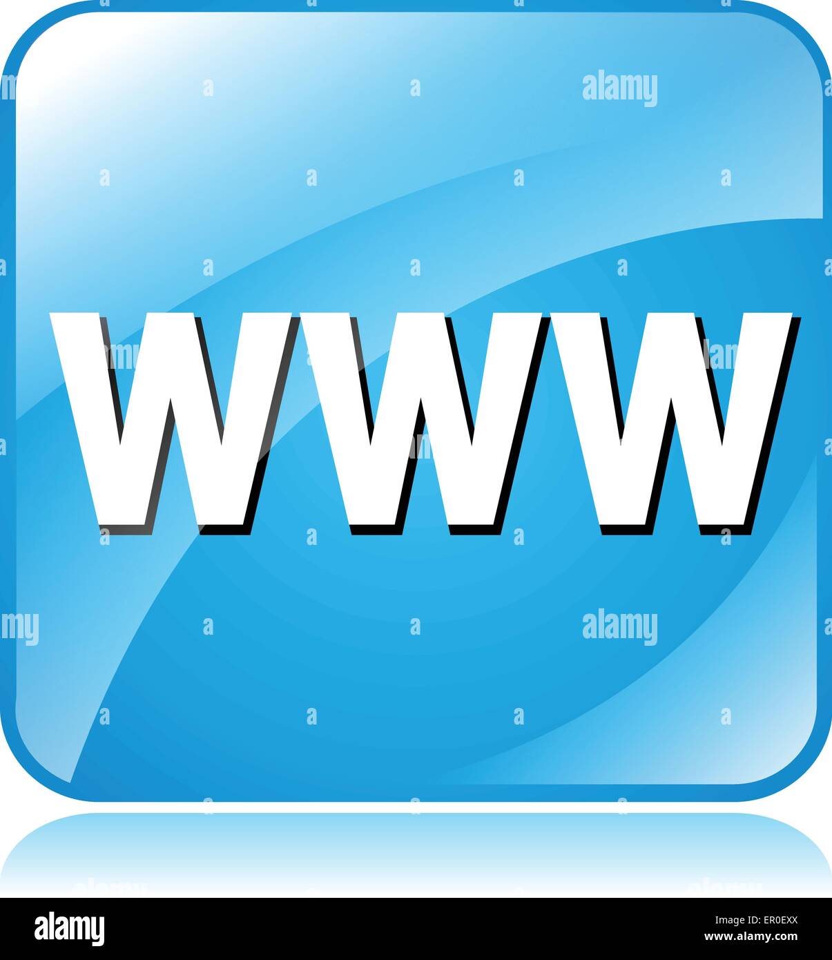 Illustration des blauen quadratischen Design-Ikone für website Stock Vektor