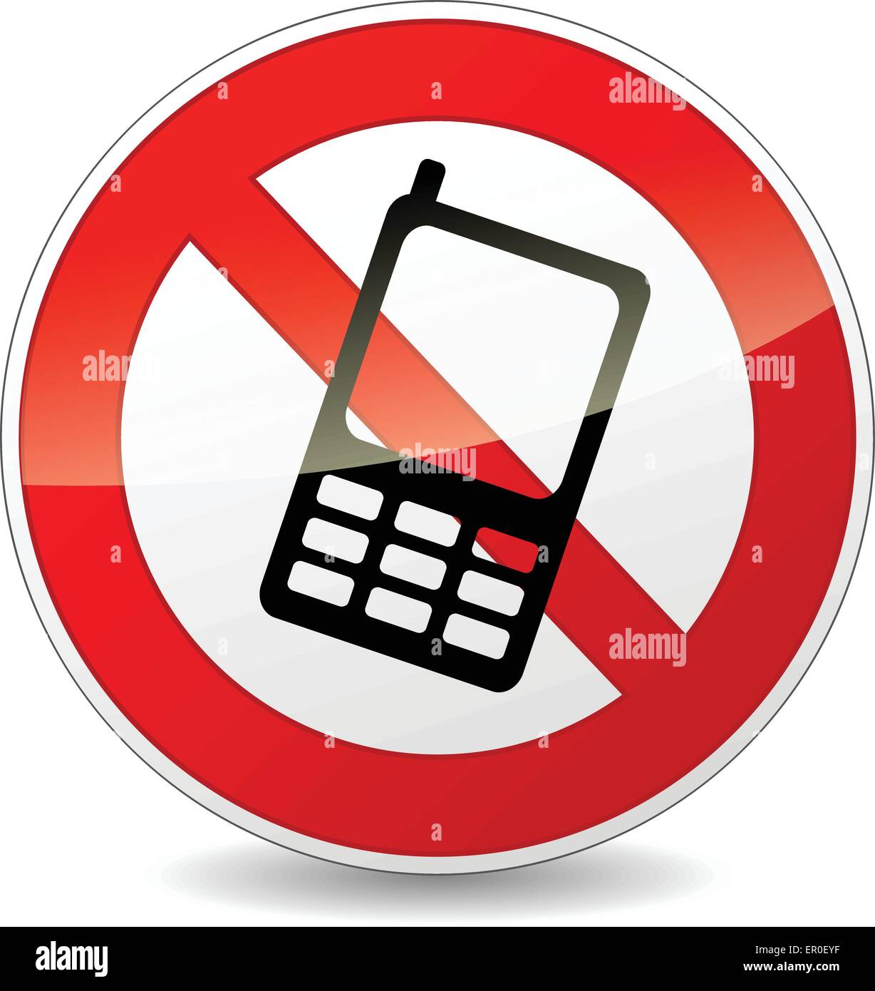 Illustration der kein Telefon runden Zeichen auf weißem Hintergrund Stock Vektor