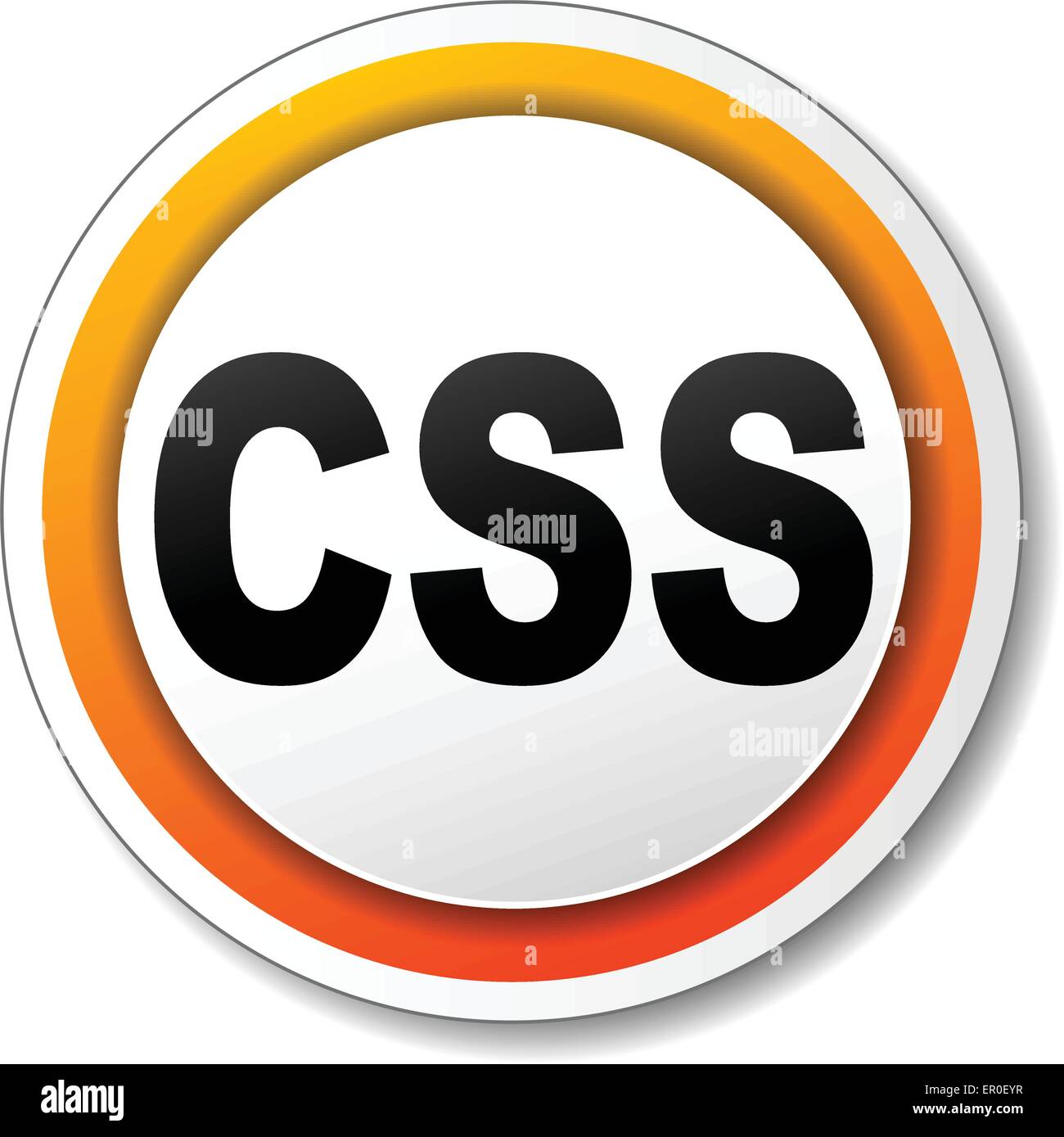 Illustration der orange rundes Symbol für CSS-Stil Stock Vektor