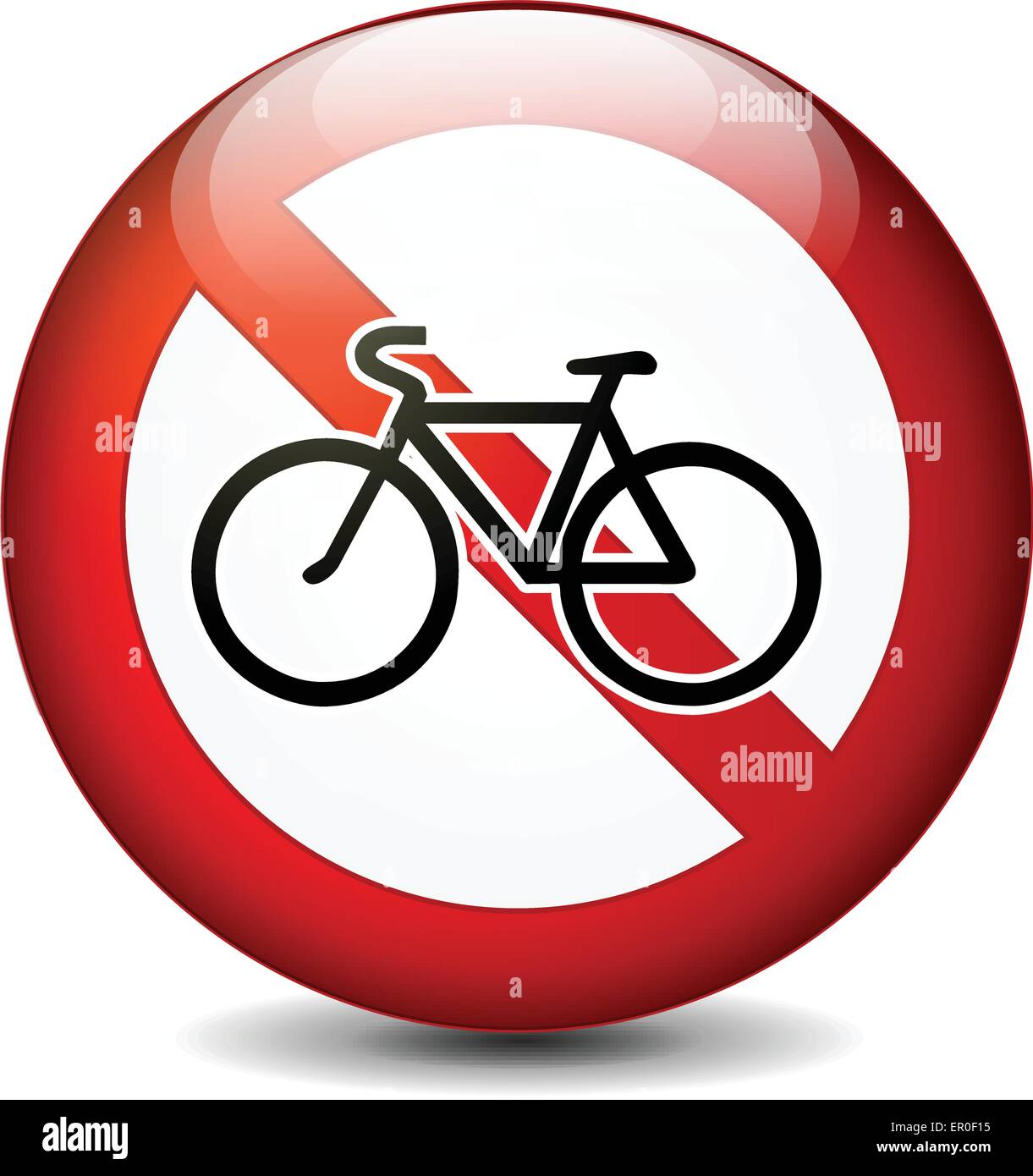 Illustration der kein Fahrrad runden Zeichen auf weißem Hintergrund Stock Vektor