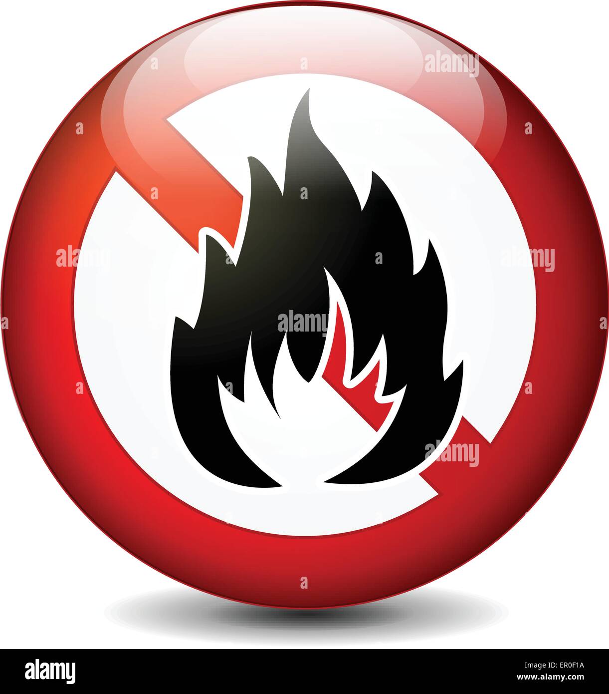 Illustration der Runde kein Feuer zu unterzeichnen, auf weißem Hintergrund Stock Vektor