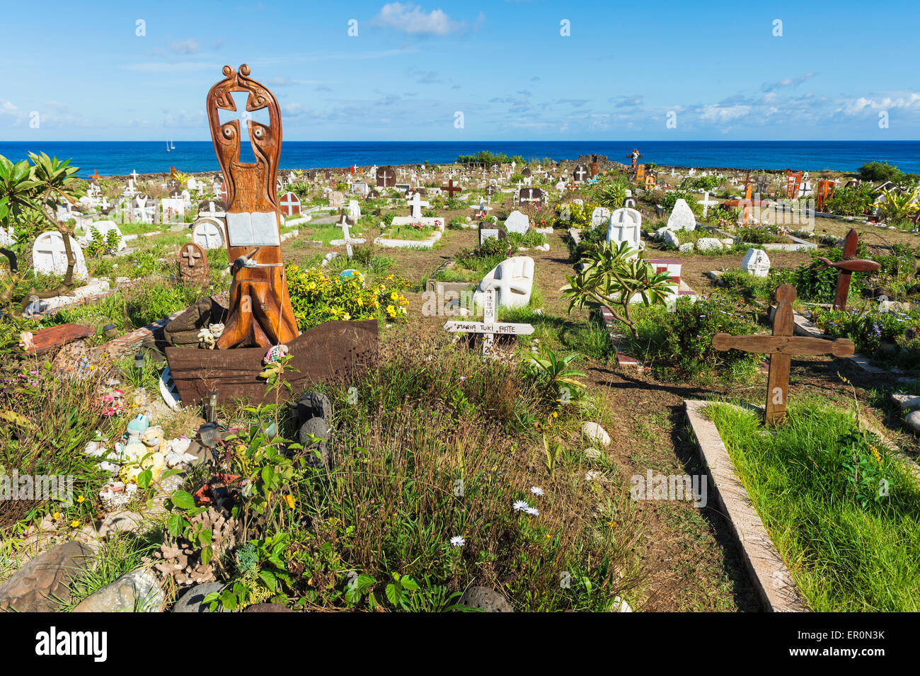 Friedhof Hanga Roa, Osterinsel, Chile Stockfoto