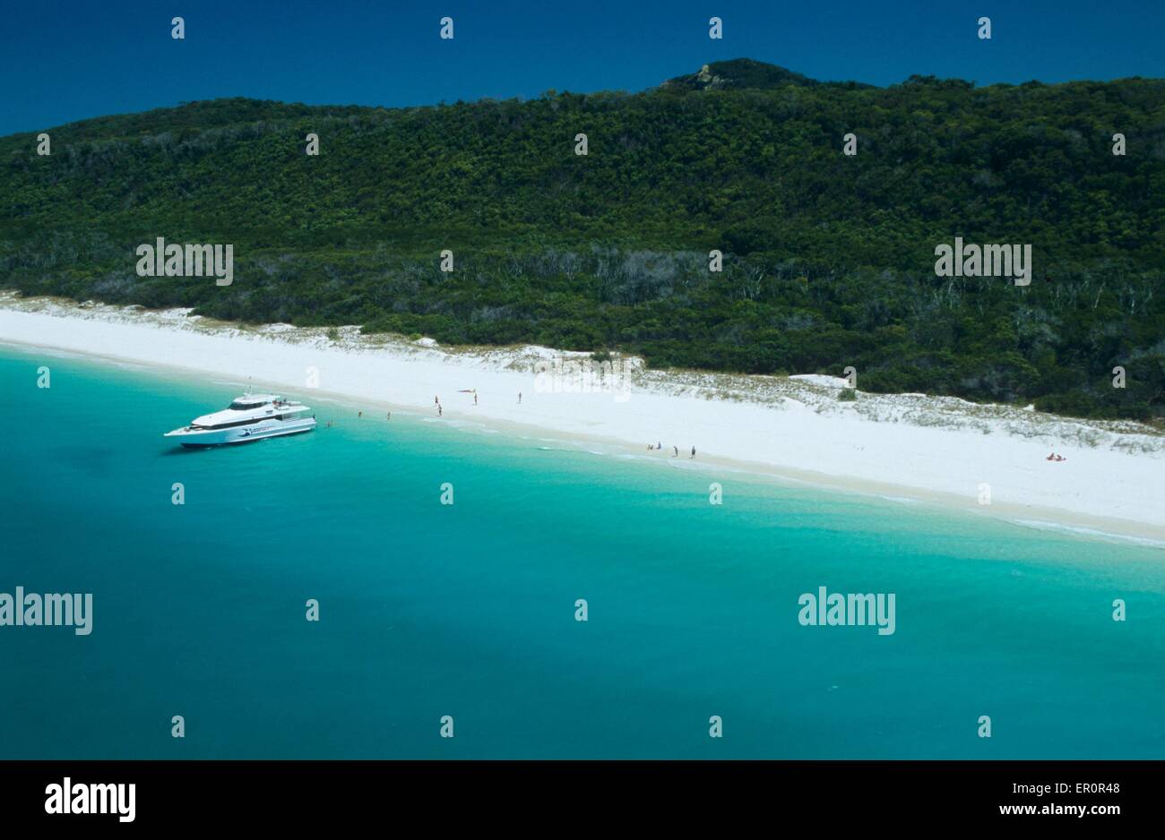 Australien, Queensland, Whitsunday Island, Whitehaven Beach (Luftbild) Stockfoto